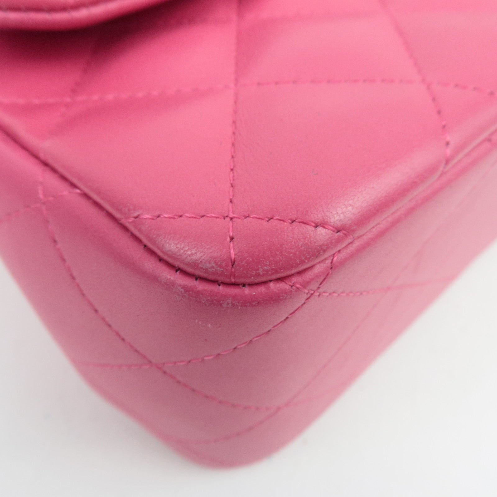 CHANEL Jumbo Matelasse 30 Double Flap Chain Shoulder Bag Lambskin Pink