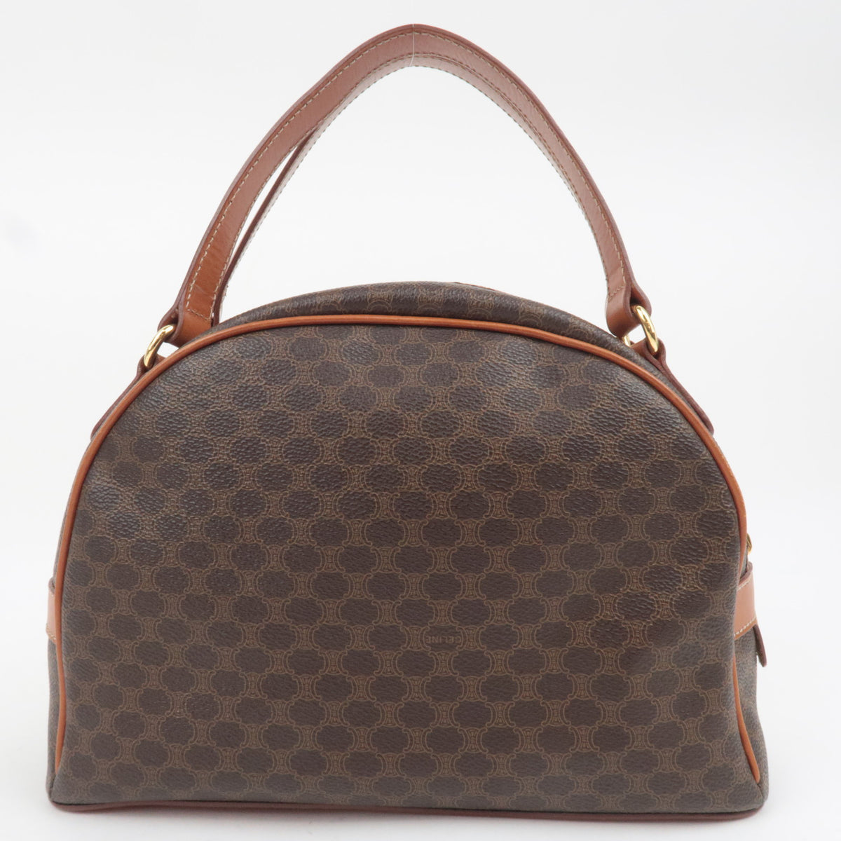 CELINE Macadam PVC Leather Handbag Brown