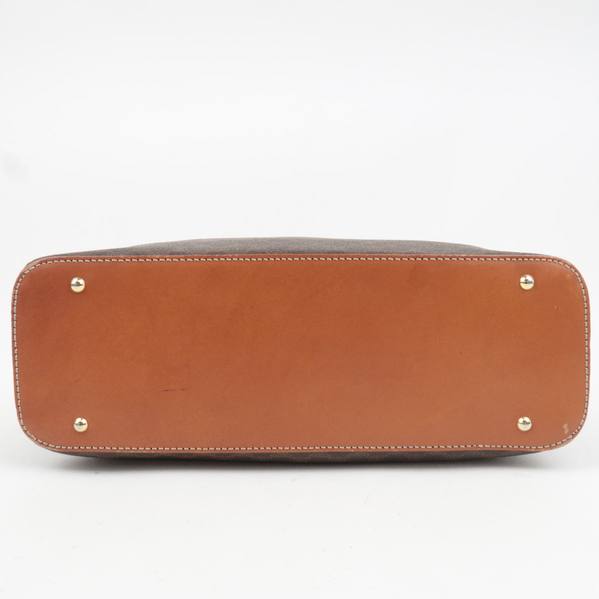 CELINE Macadam PVC Leather Handbag Brown