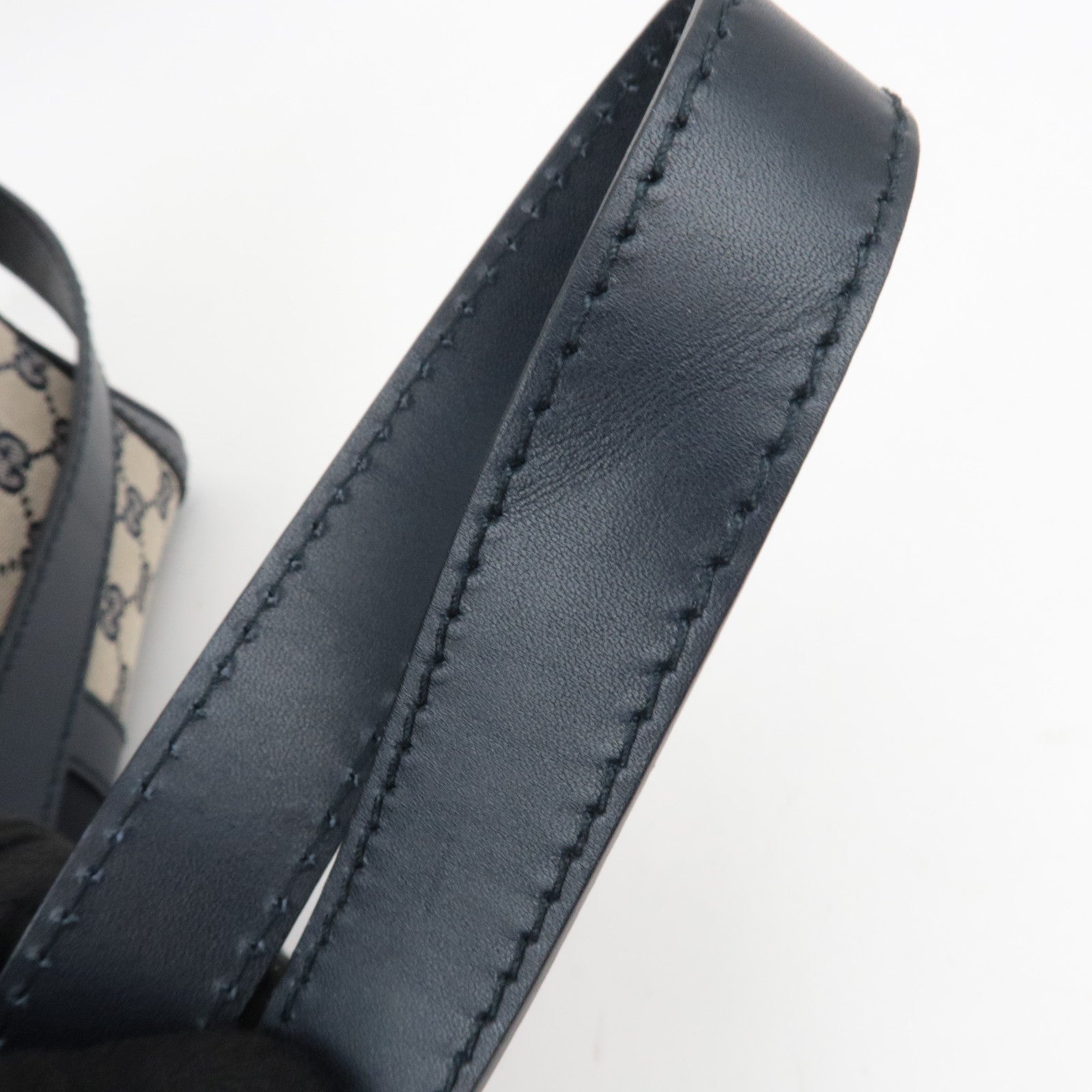 GUCCI Sherry GG Canvas 2Way Handbag Beige Navy 247205