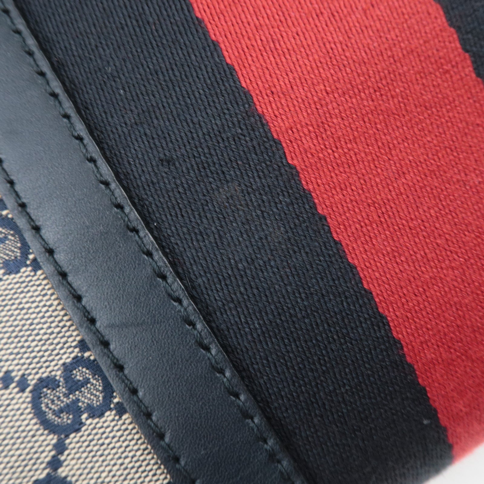 GUCCI Sherry GG Canvas 2Way Handbag Beige Navy 247205