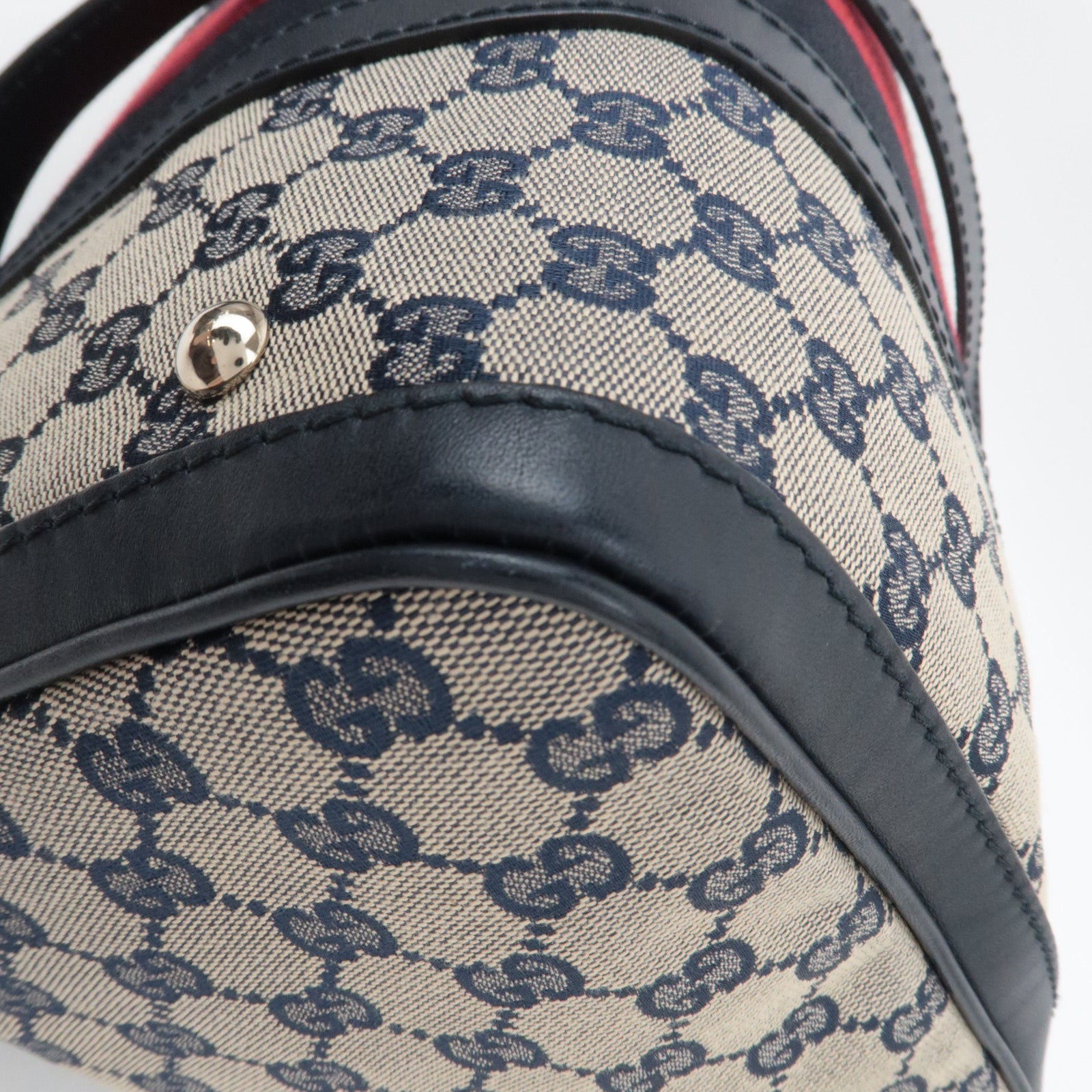 GUCCI Sherry GG Canvas 2Way Handbag Beige Navy 247205