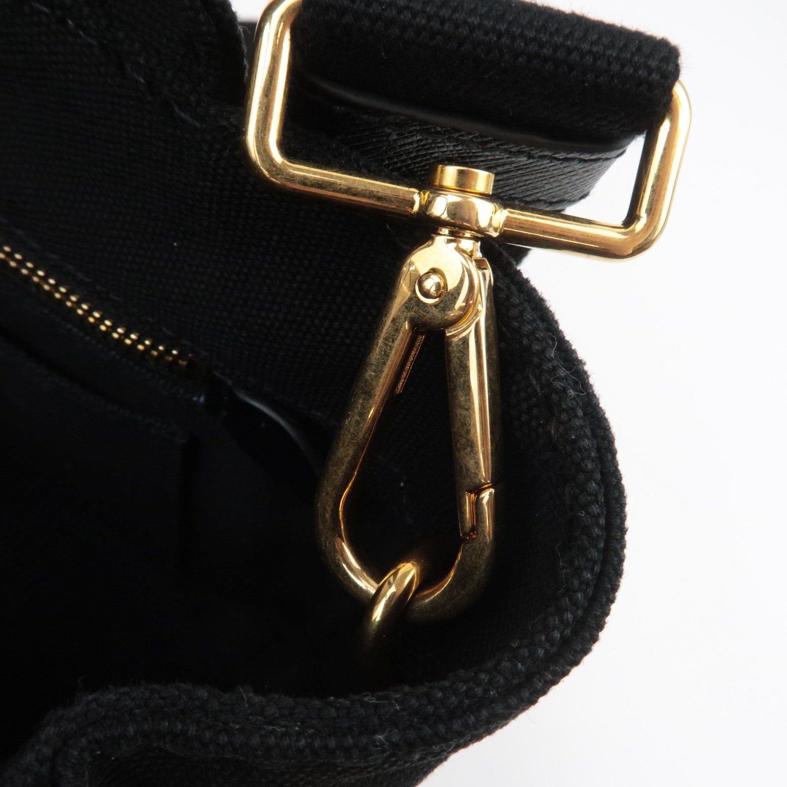 PRADA Canapa Mini 2Way Canvas Tote Bag Black 1BG439