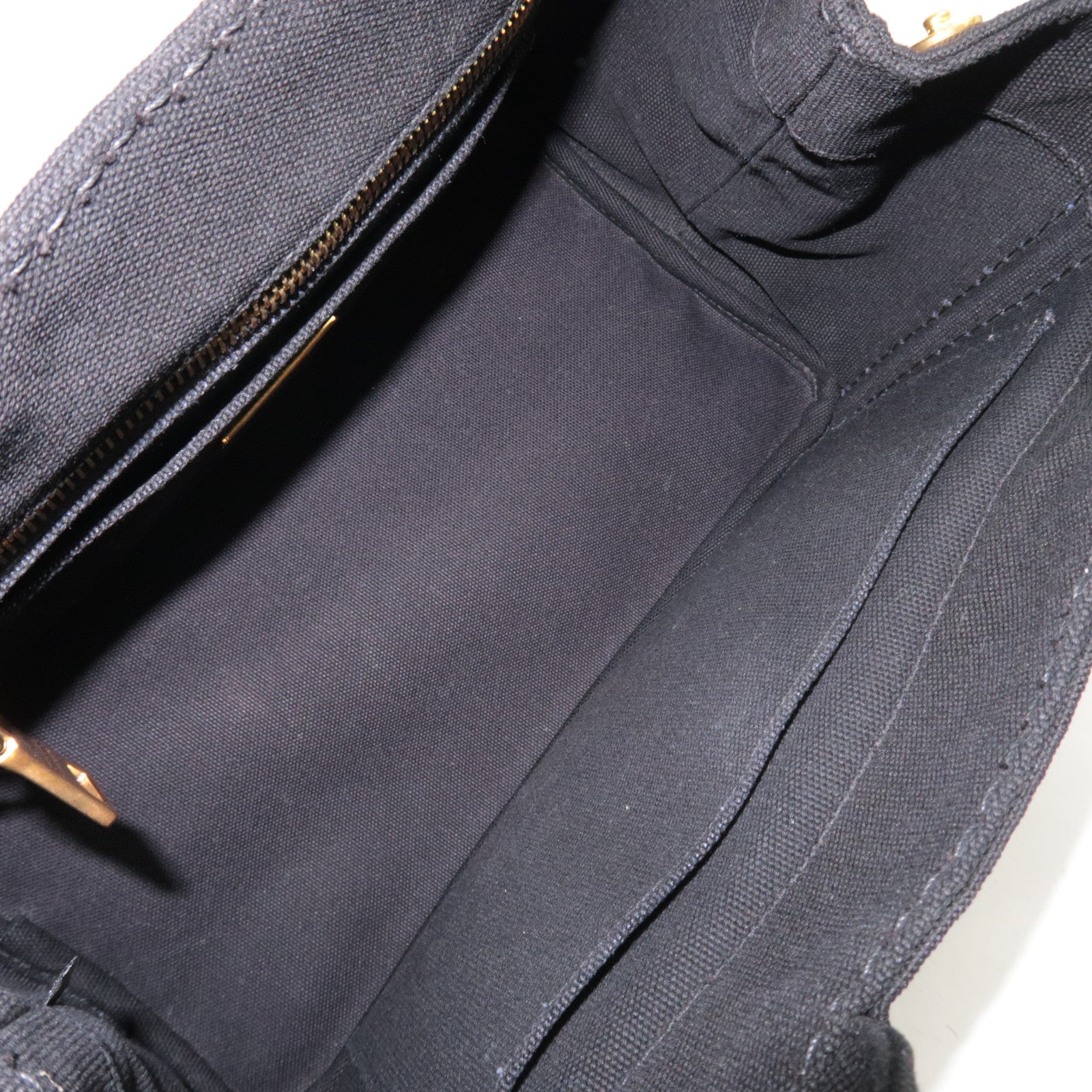 PRADA Canapa Mini 2Way Canvas Tote Bag Black 1BG439