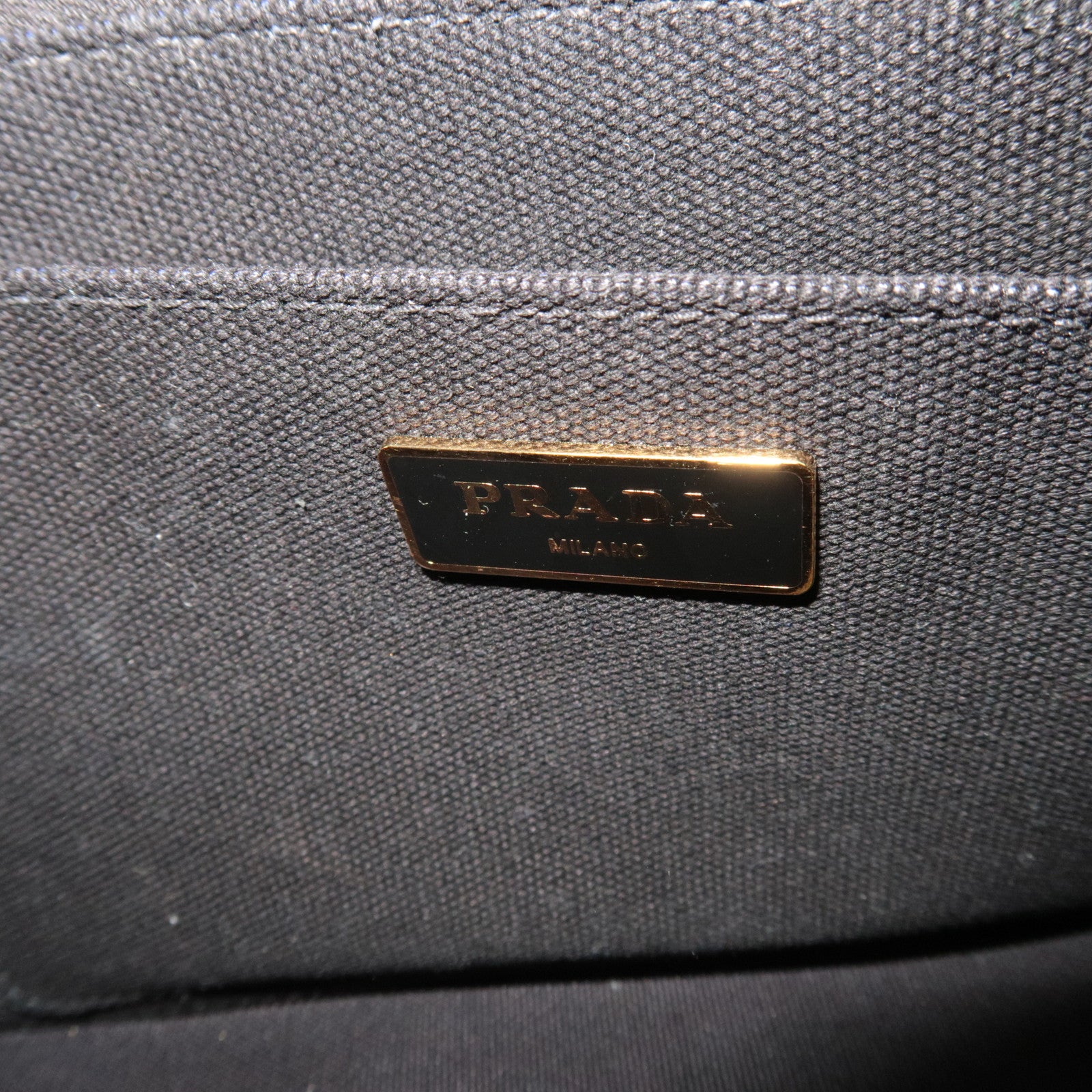 PRADA Canapa Mini 2Way Canvas Tote Bag Black 1BG439