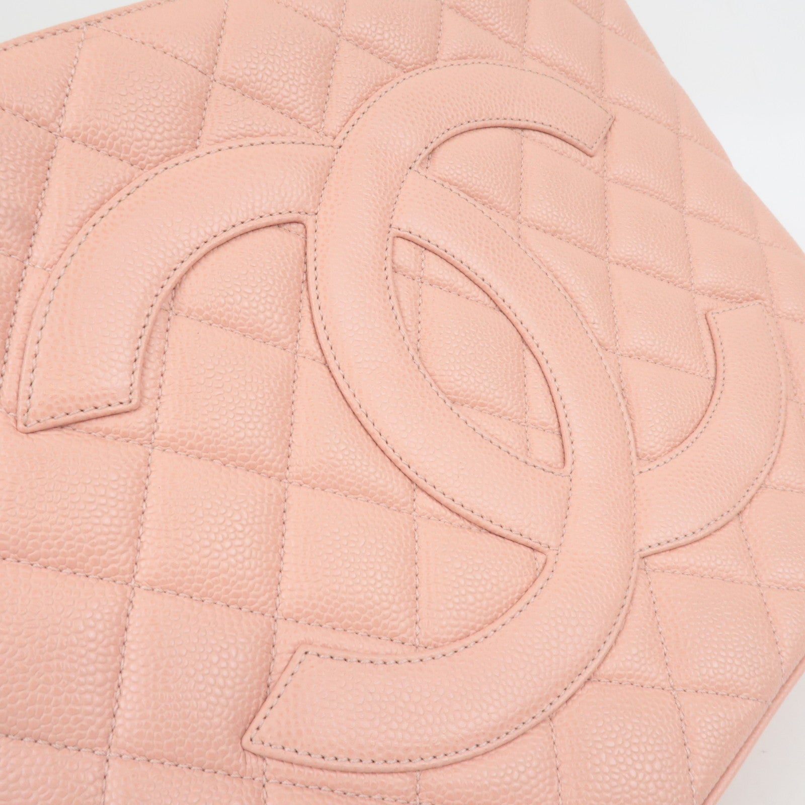 CHANEL Medallion Tote Bag Caviarskin Pink A01804