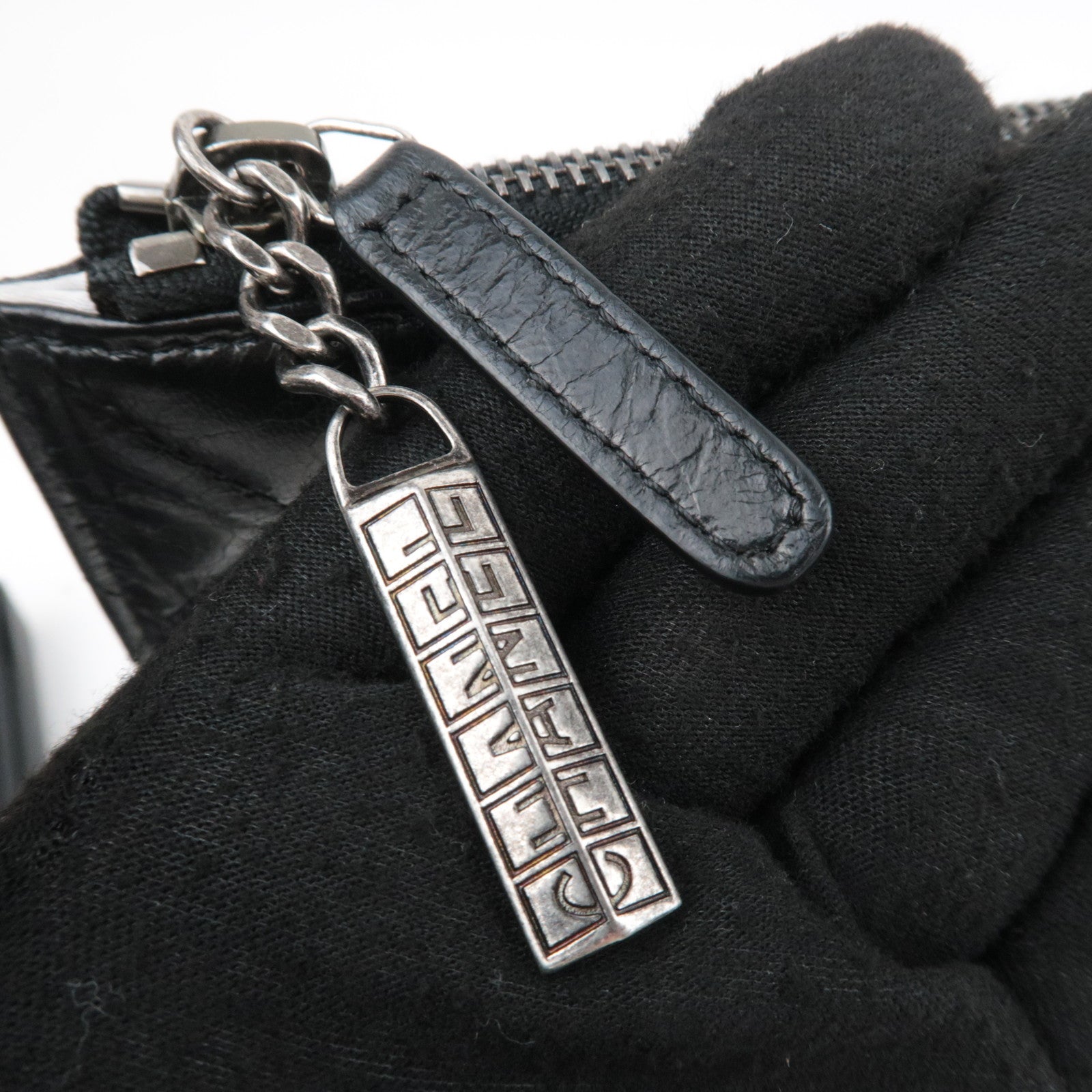 CHANEL Matelasse Aged Calfskin Clutch Bag Black