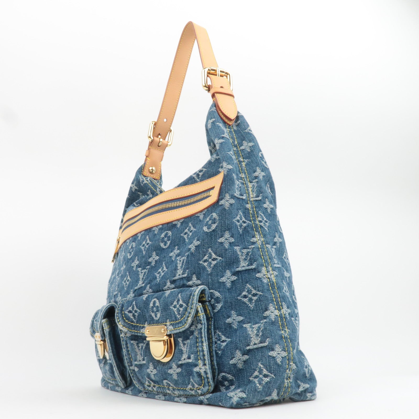 Louis Vuitton Monogram Denim Baggy GM Shoulder Bag M95048