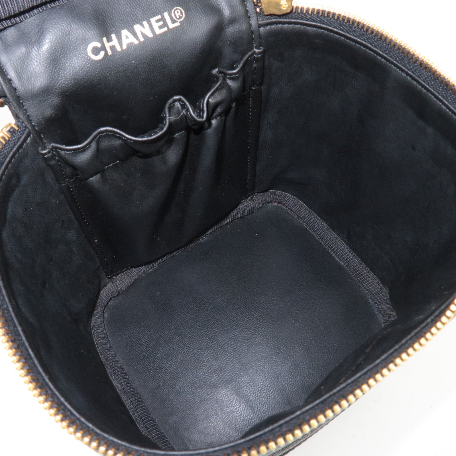 CHANEL Coco Mark Caviarskin Vanity Bag Black A01998