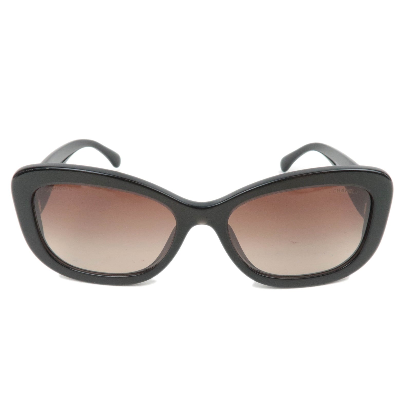 CHANEL Rhinestone Cocomark Sunglasses 5468-B-A c.1706/65 56□17 140 3N Black88513