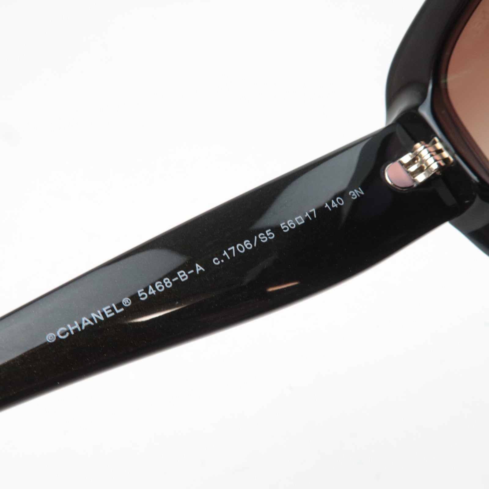 CHANEL Rhinestone Cocomark Sunglasses 5468-B-A c.1706/65 56□17 140 3N Black