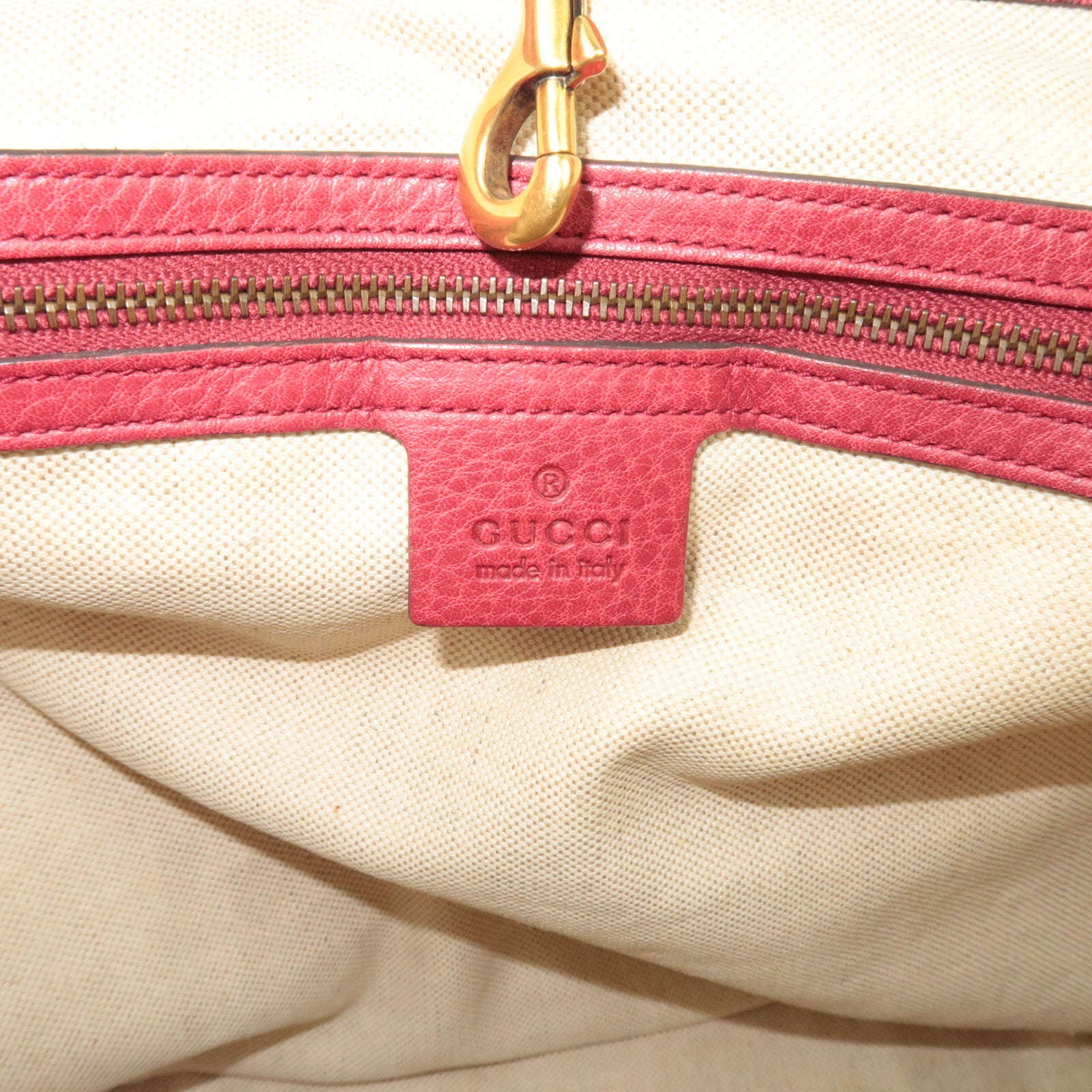 GUCCI Miss GG GG Canvas Tote Bag Beige Red 342591