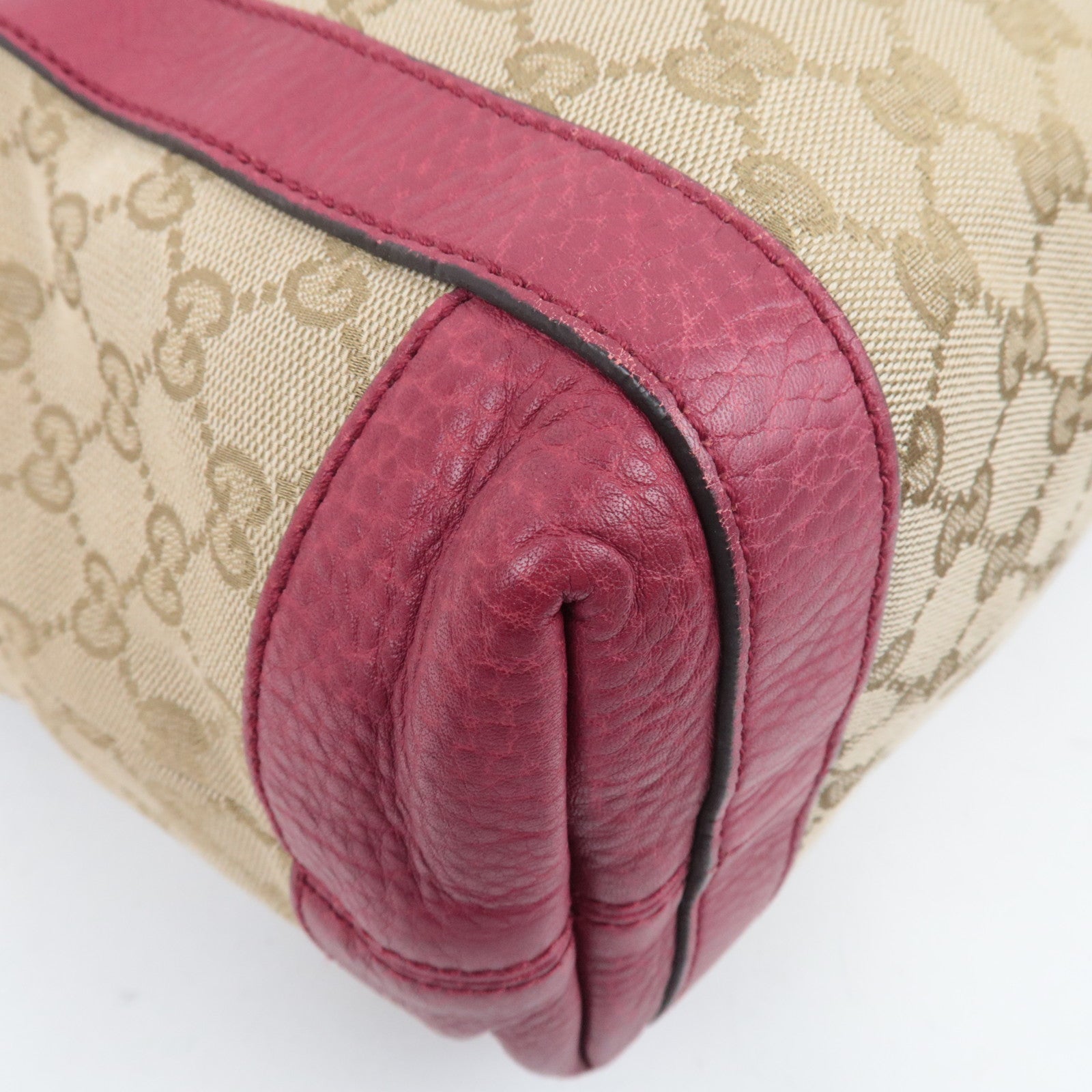 GUCCI Miss GG GG Canvas Tote Bag Beige Red 342591