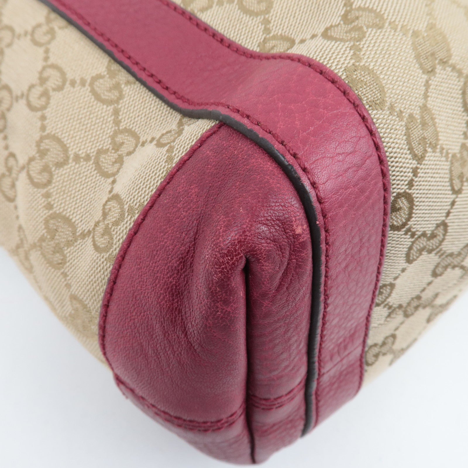 GUCCI Miss GG GG Canvas Tote Bag Beige Red 342591