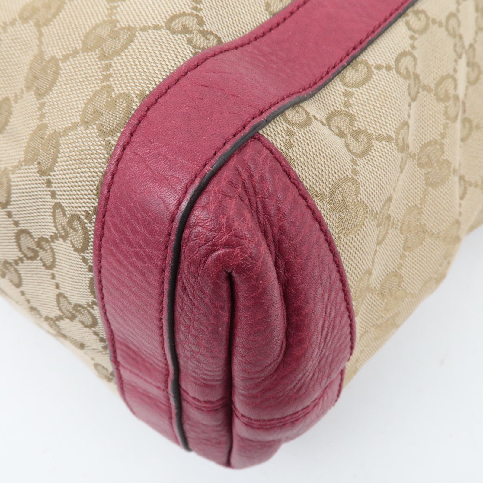 GUCCI Miss GG GG Canvas Tote Bag Beige Red 342591
