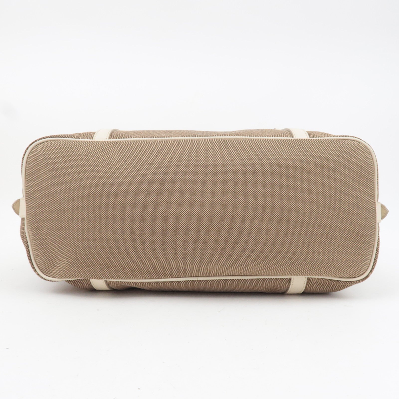 PRADA Logo Jacquard Shoulder Bag Beige