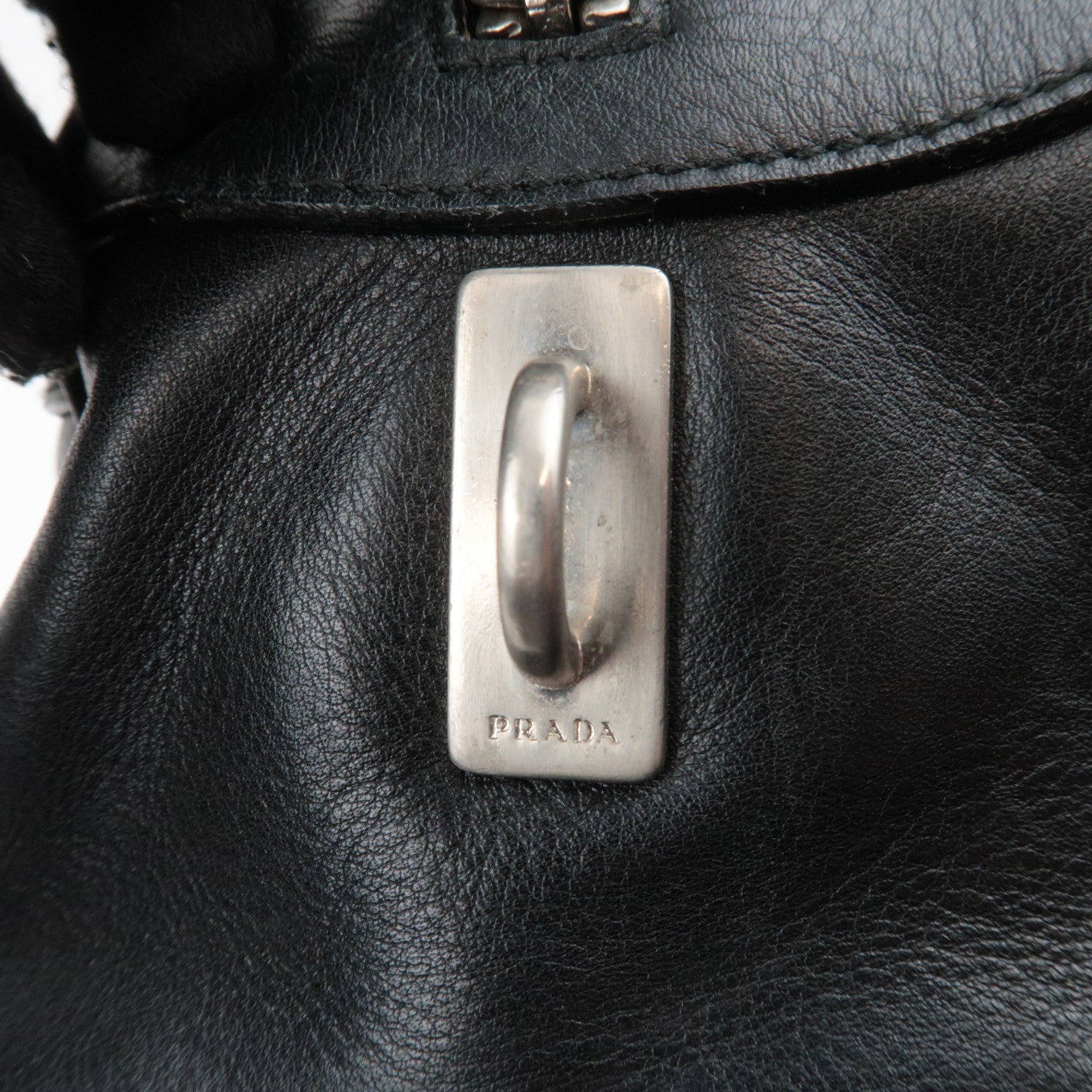 PRADA Leather Shoulder Bag Black