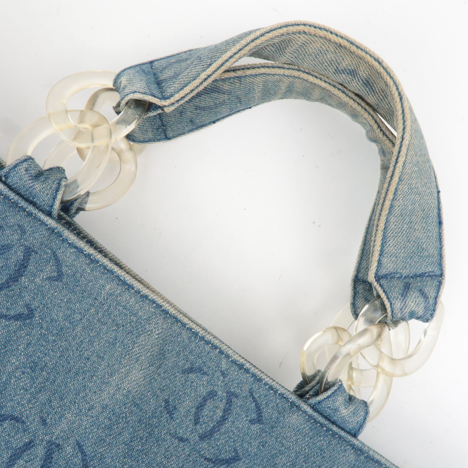 CHANEL Coco Mark Denim Tote bag Blue