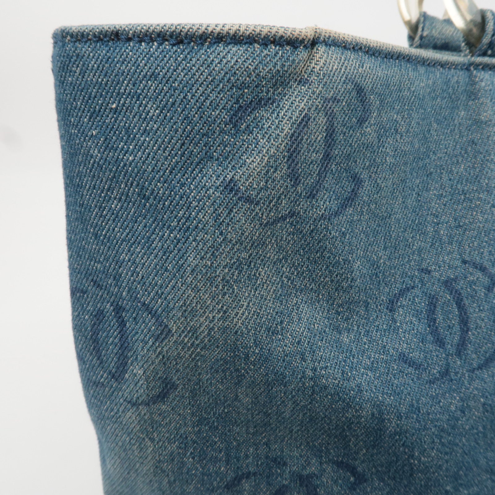 CHANEL Coco Mark Denim Tote bag Blue