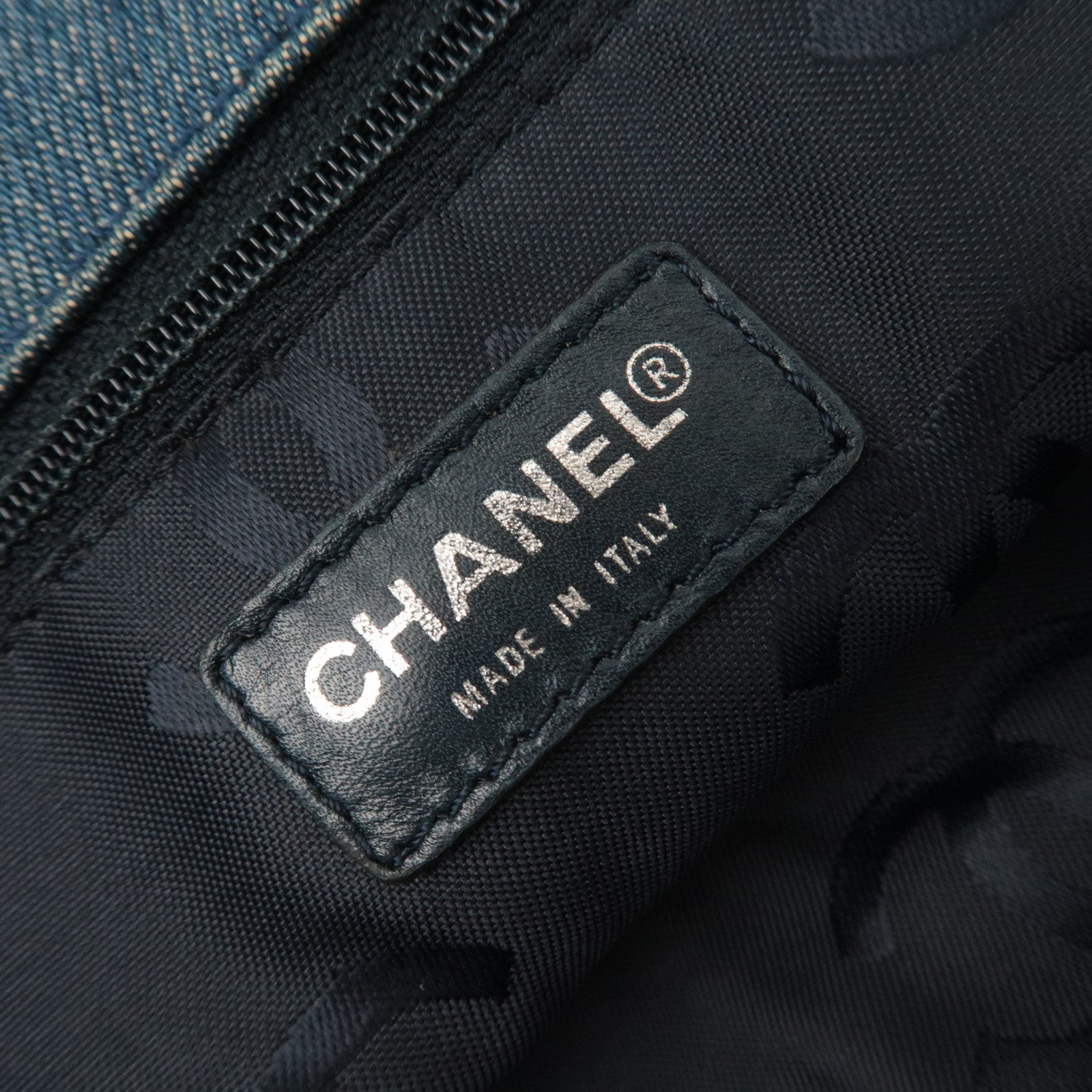 CHANEL Coco Mark Denim Tote bag Blue