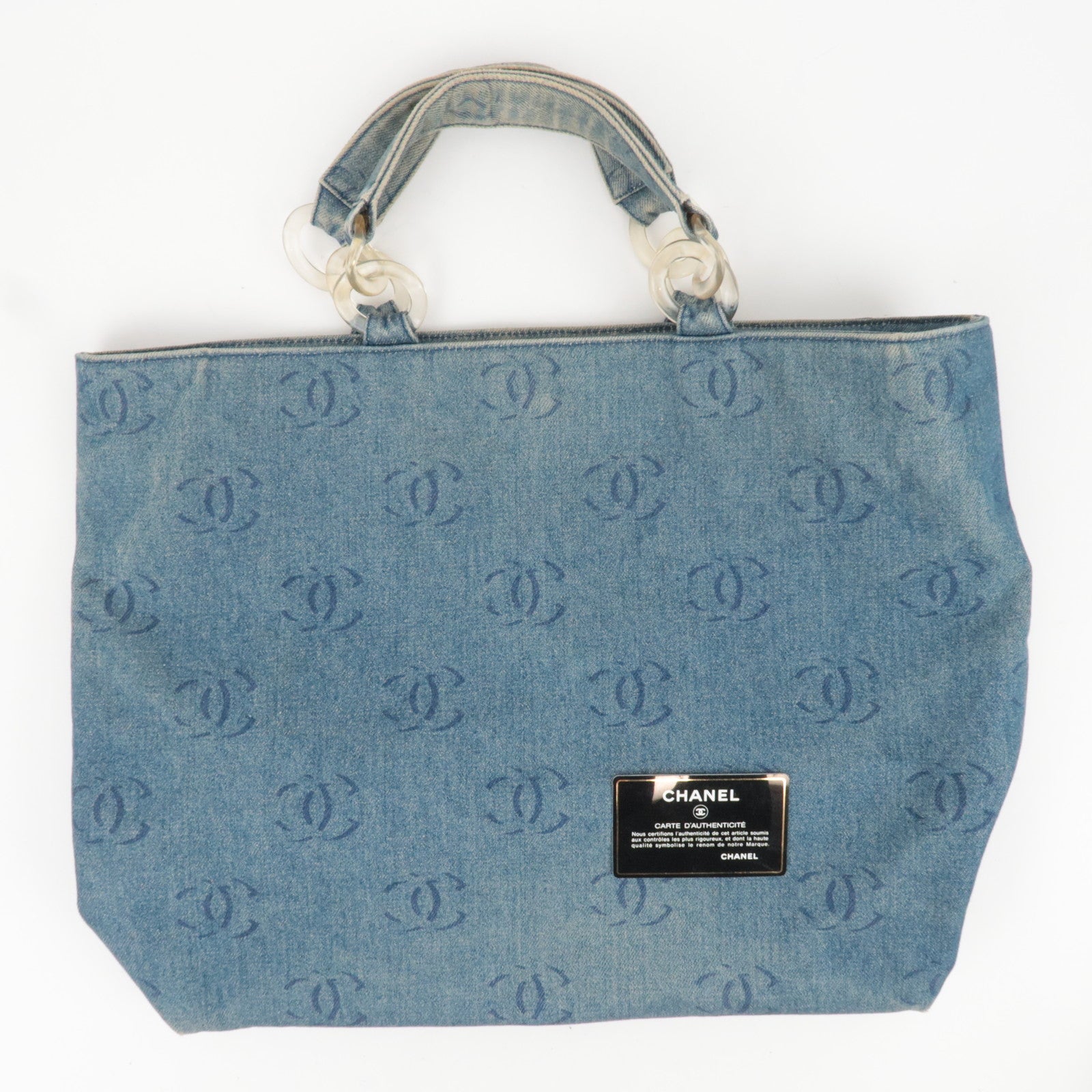 CHANEL Coco Mark Denim Tote bag Blue
