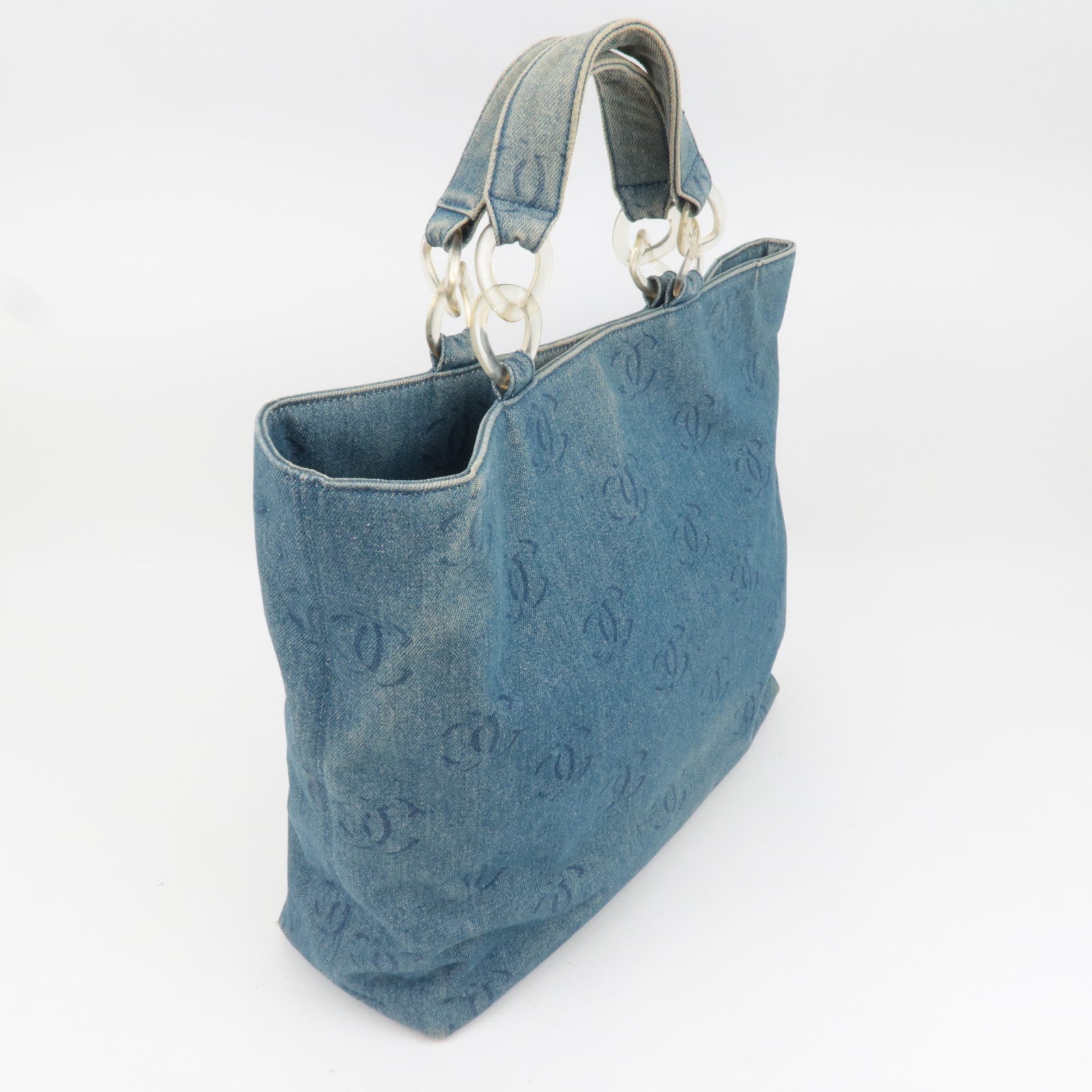 CHANEL Coco Mark Denim Tote bag Blue