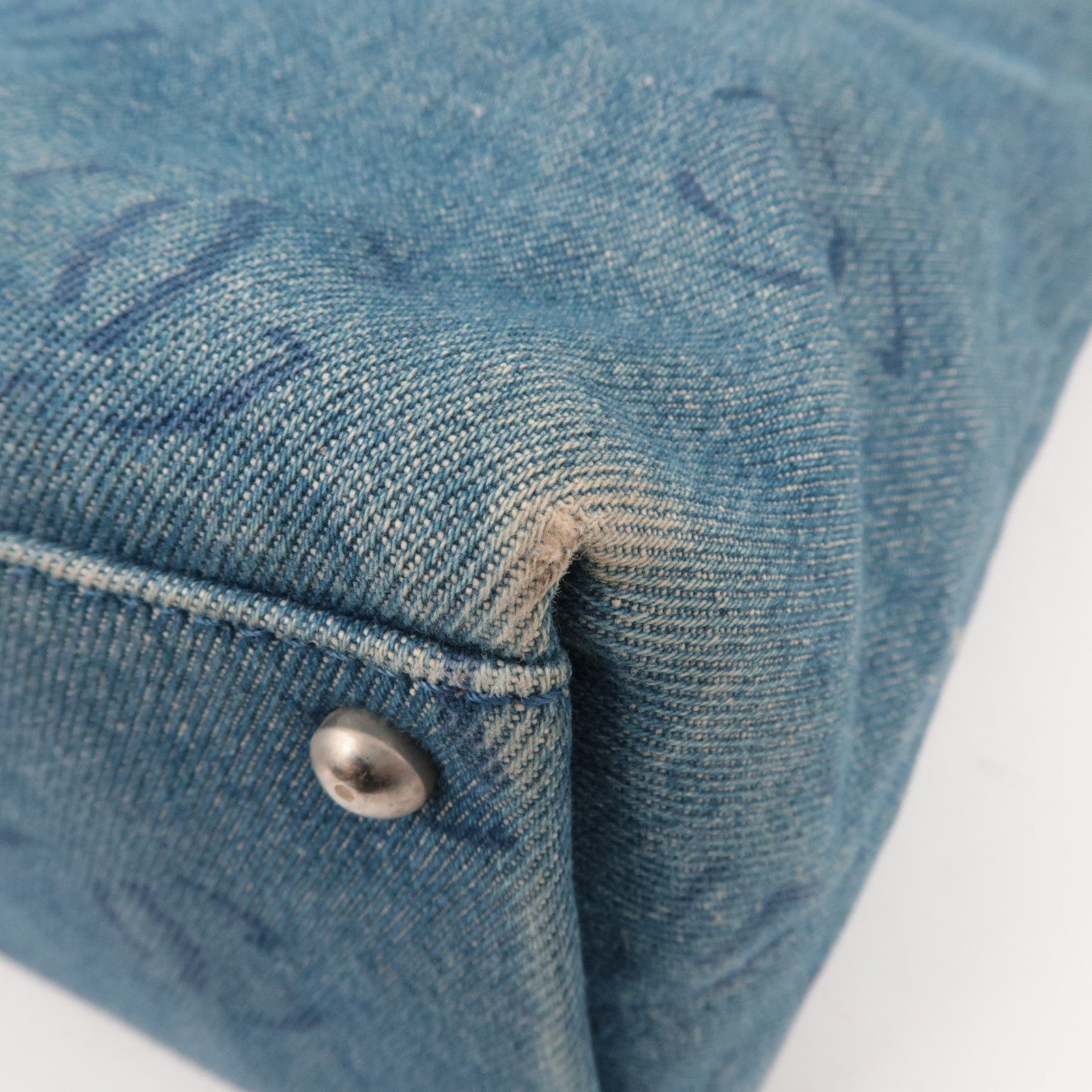 CHANEL Coco Mark Denim Tote bag Blue