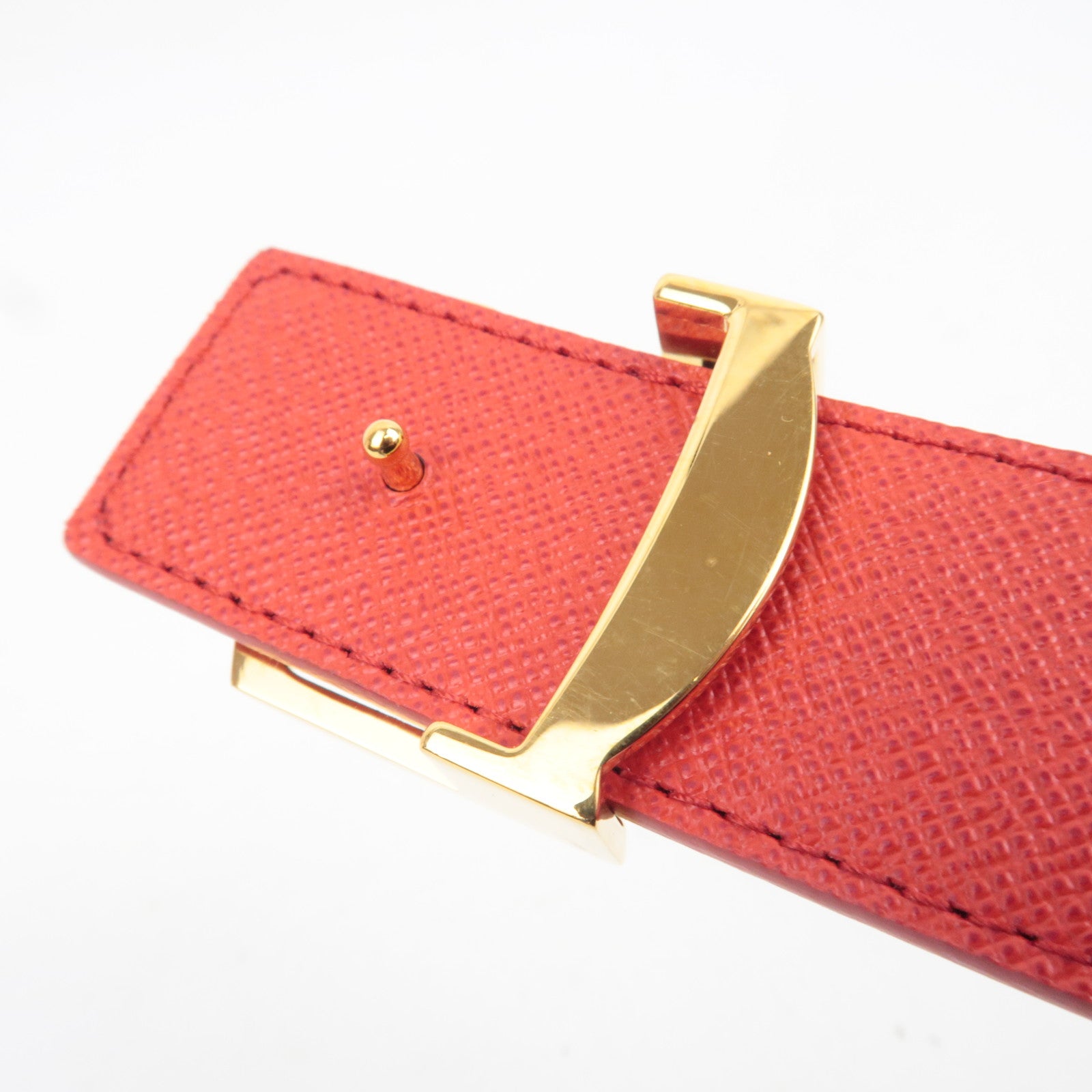 Louis Vuitton Monogram Ceinture LV Initial Reversible Belt 85/34 Rouge M9498
