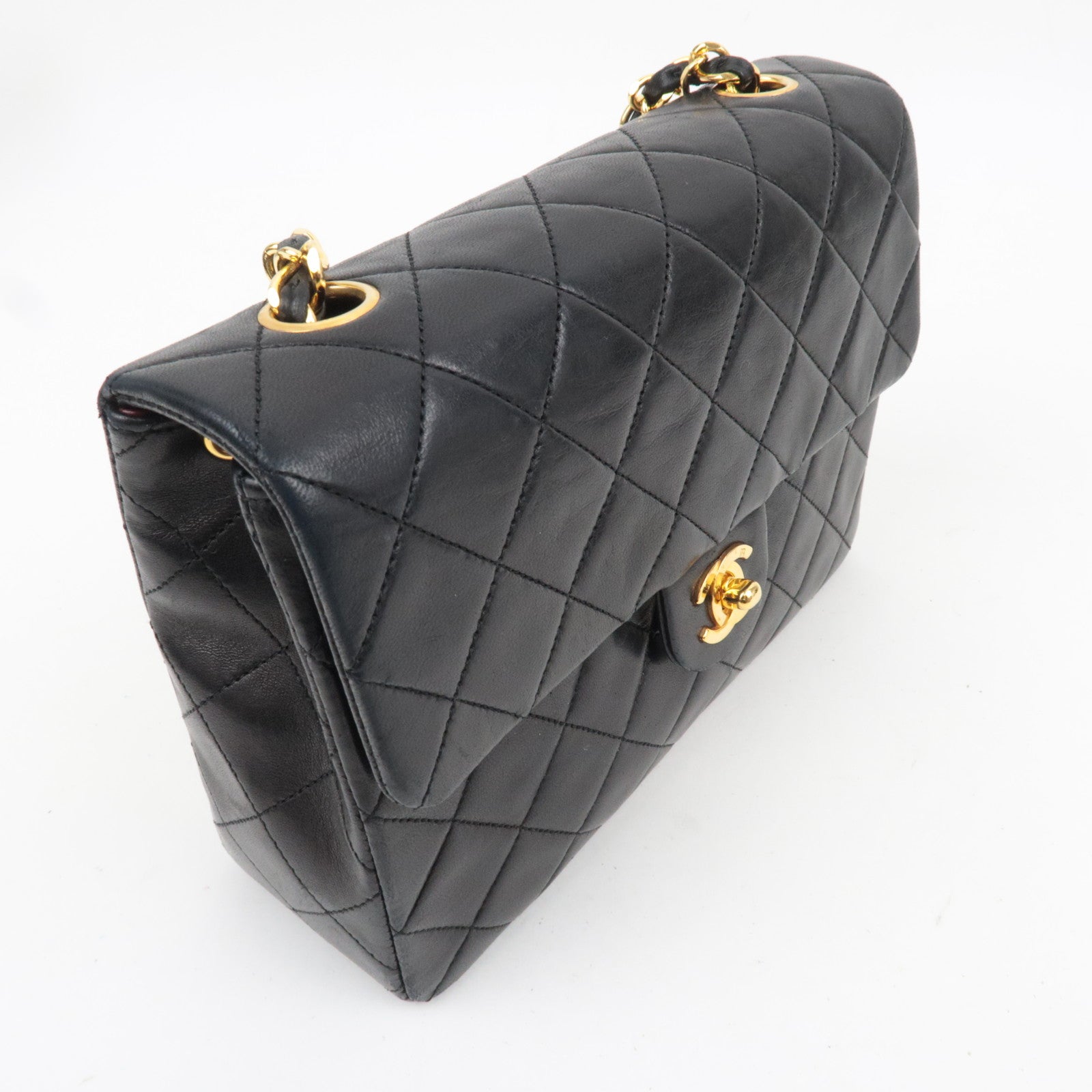CHANEL Mini Matelasse 20 Lambskin Chain Shoulder Bag Black