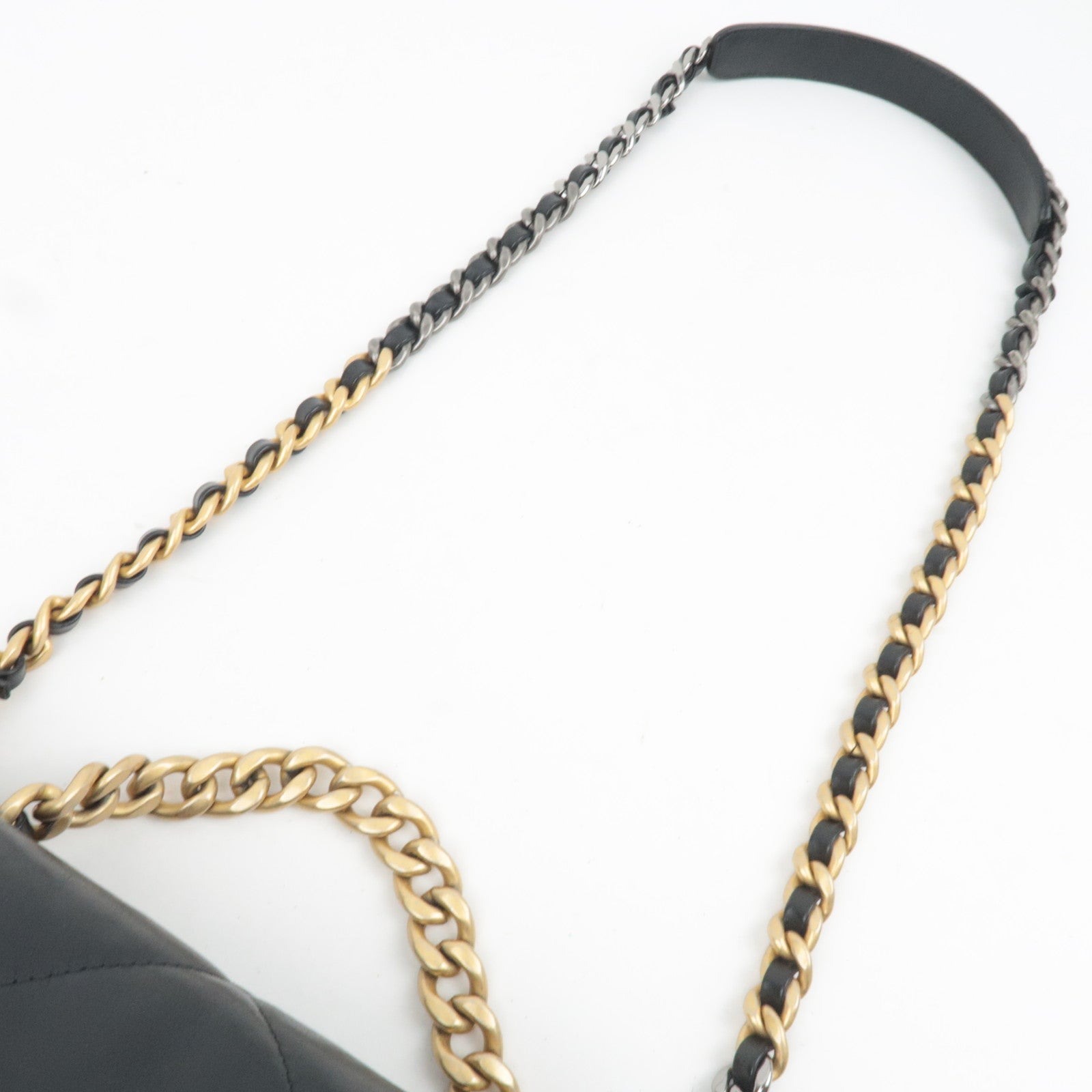 CHANEL Chanel 19 Dixneuf 2Way Lambskin Chain Shoulder Bag Black AS1160