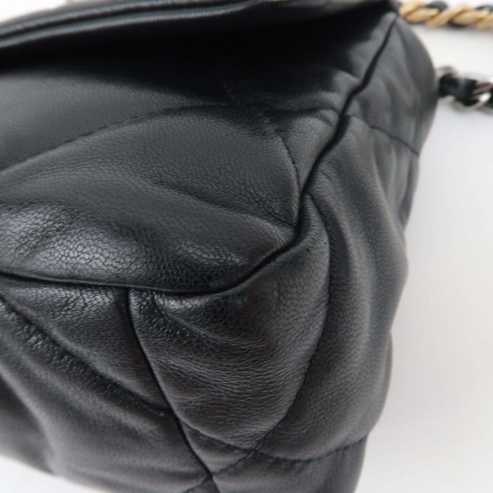 CHANEL Chanel 19 Dixneuf 2Way Lambskin Chain Shoulder Bag Black AS1160