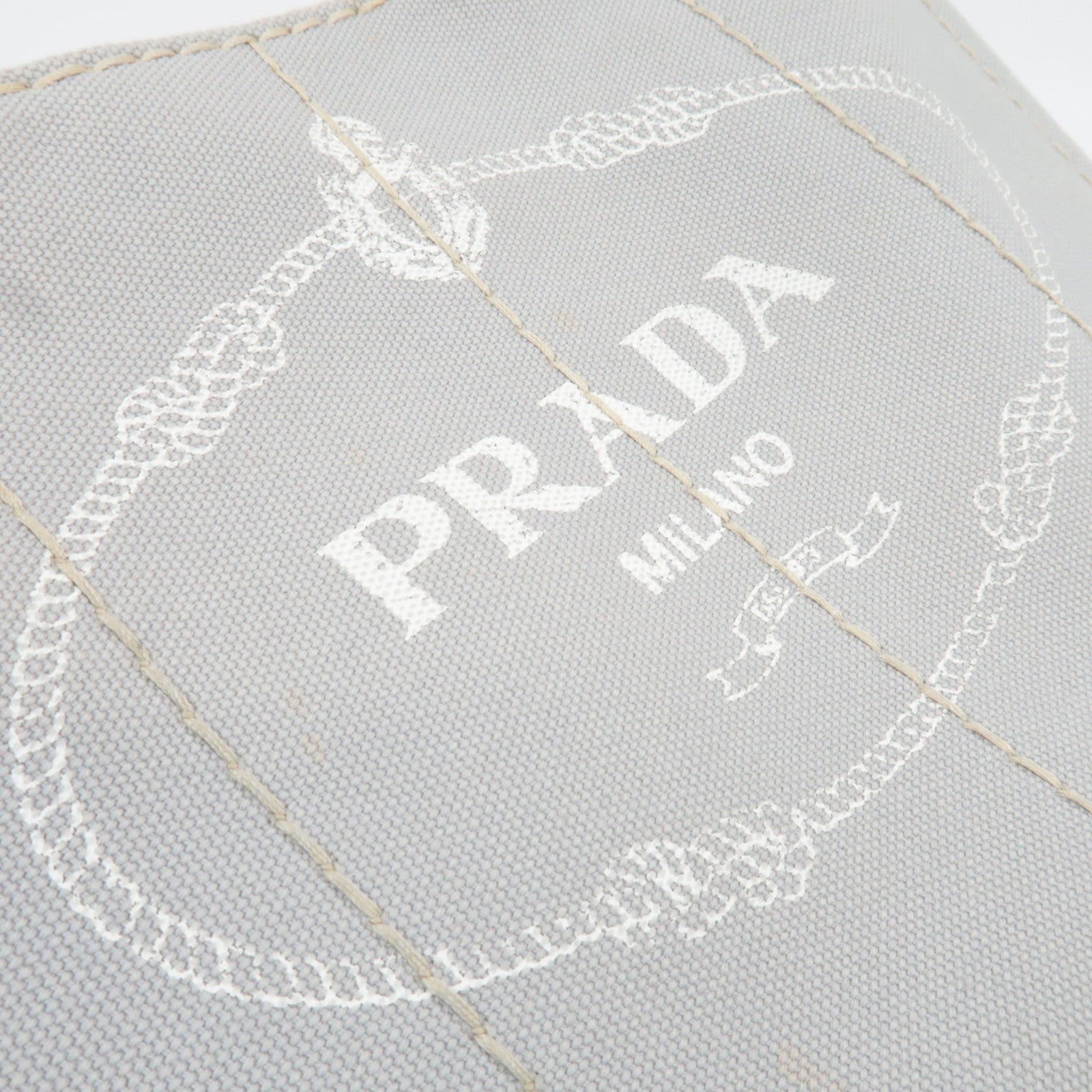 PRADA Canapa Mini 2Way Canvas Tote Bag Gray 1BG439