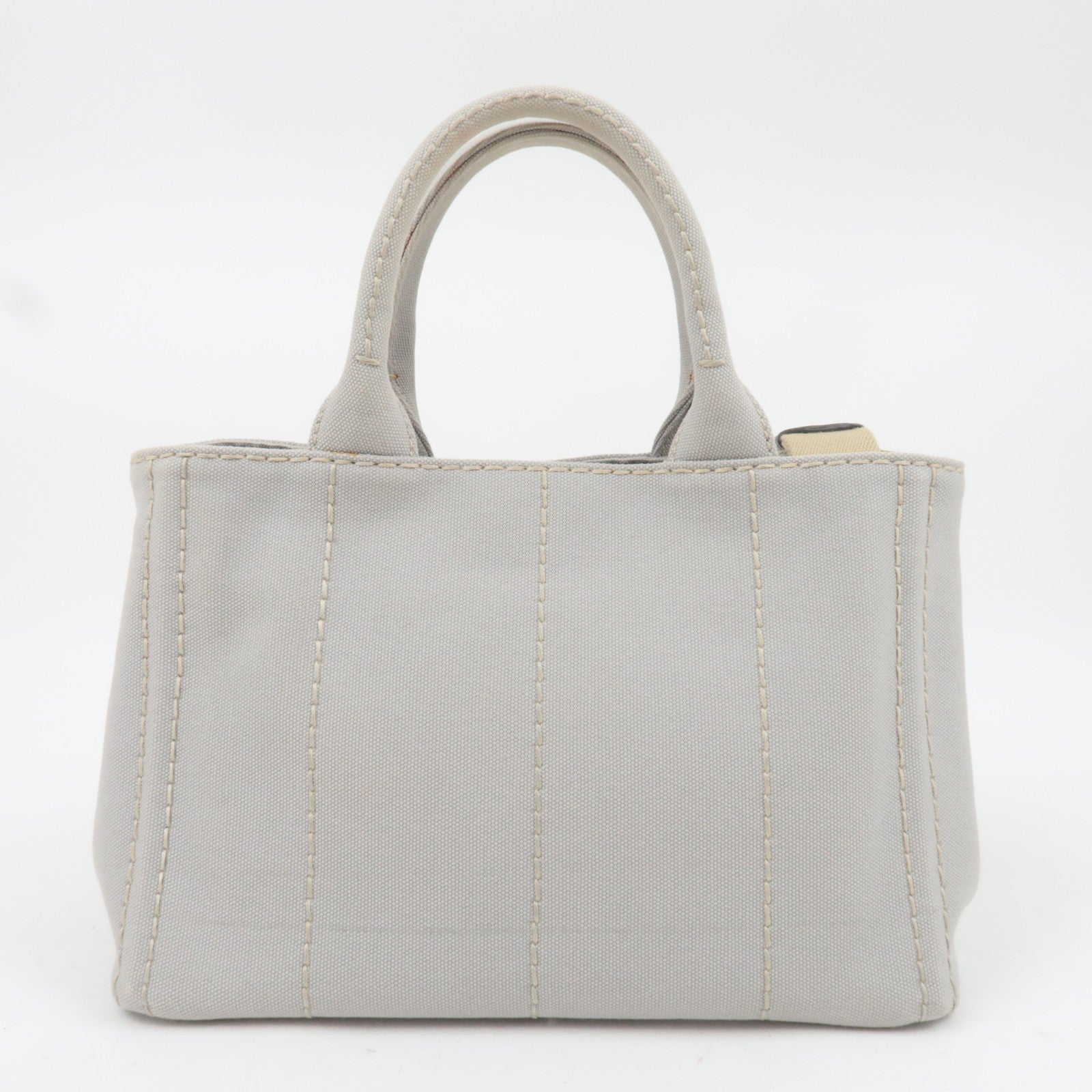 PRADA Canapa Mini 2Way Canvas Tote Bag Gray 1BG439