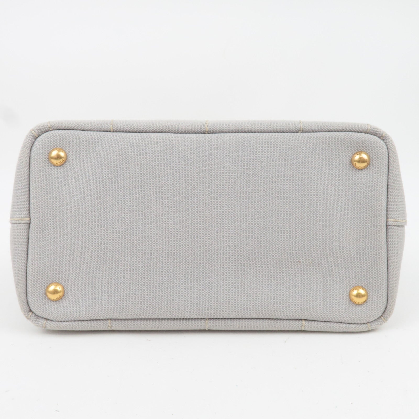 PRADA Canapa Mini 2Way Canvas Tote Bag Gray 1BG439