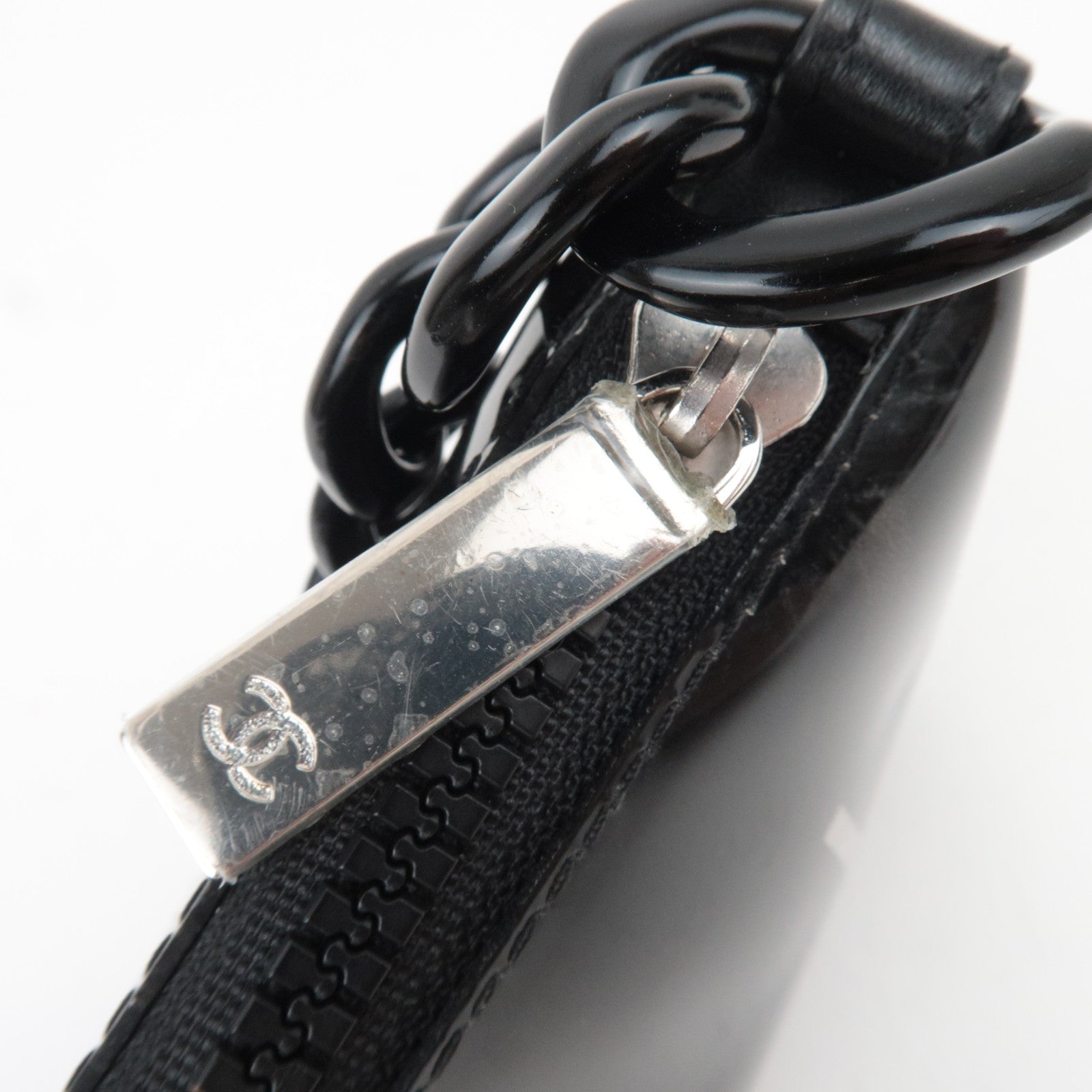 CHANEL Window Line Clear Shoulder Bag Black