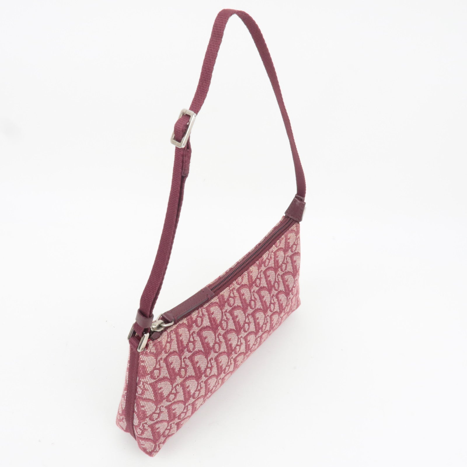 Christian Dior Trotter Canvas Shoulder Bag Red