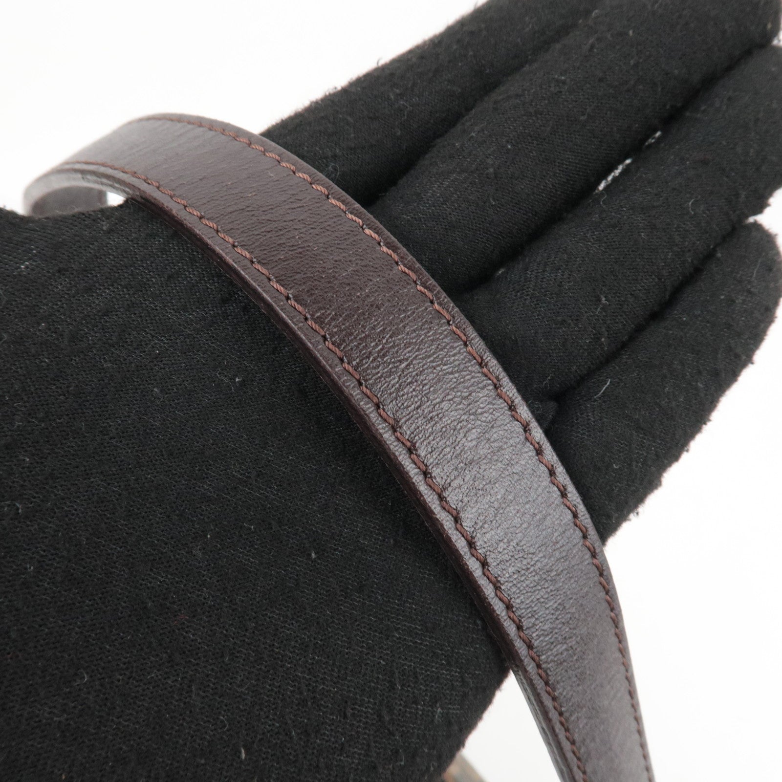 FENDI Zucca Canvas Leather Shoulder Bag Brown 26566