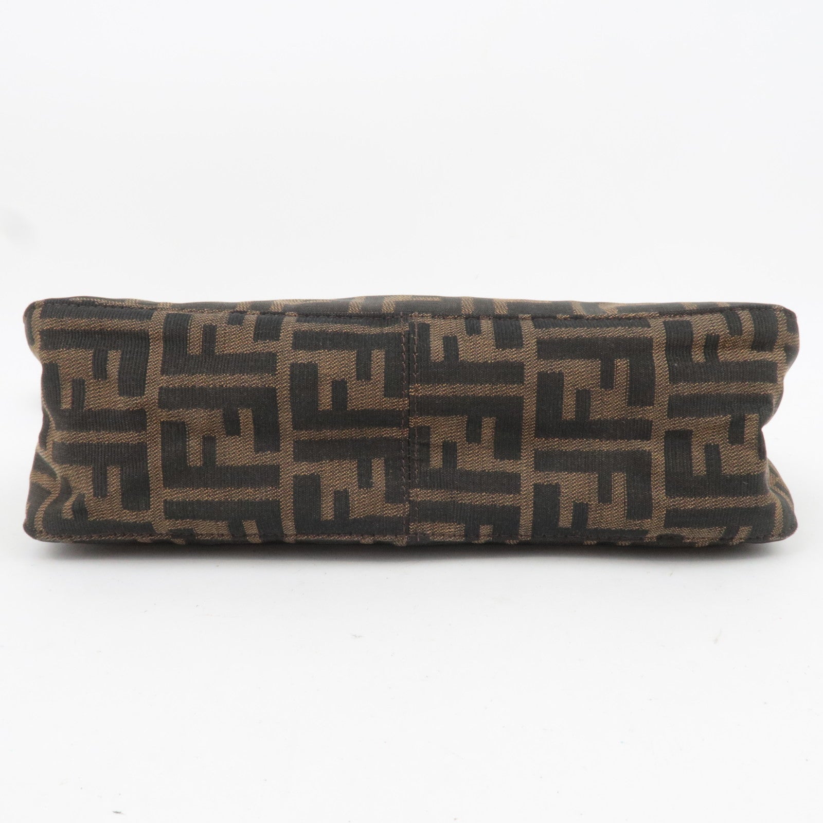 FENDI Zucca Canvas Leather Shoulder Bag Brown 26566