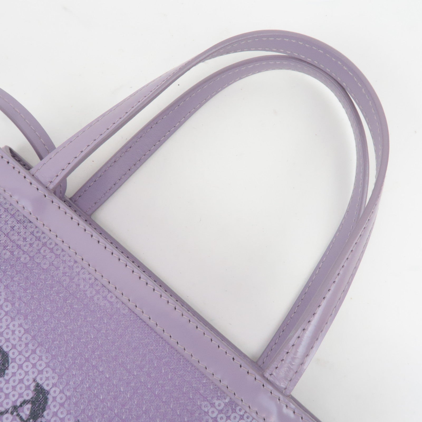 PRADA Small Sequin Mesh Hand Bag Purple 1BG417