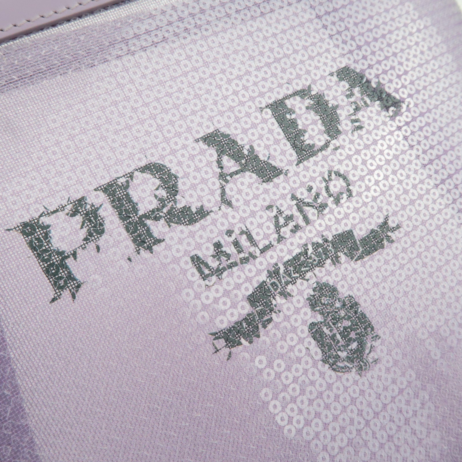 PRADA Small Sequin Mesh Hand Bag Purple 1BG417