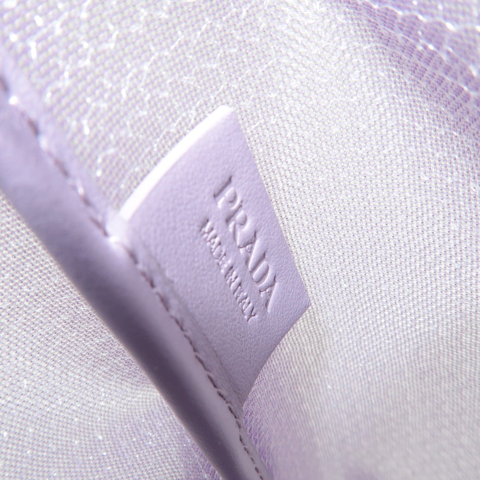 PRADA Small Sequin Mesh Hand Bag Purple 1BG417