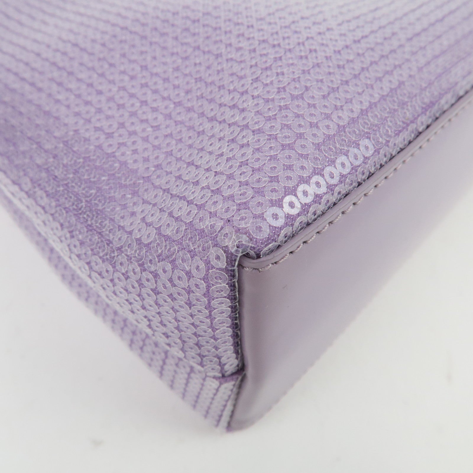 PRADA Small Sequin Mesh Hand Bag Purple 1BG417