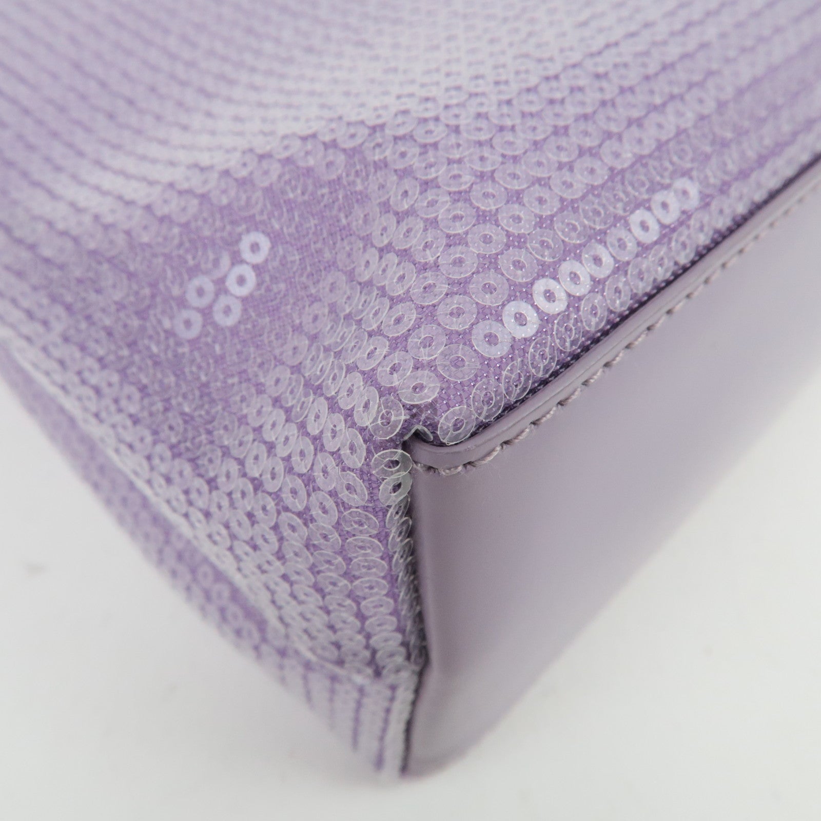 PRADA Small Sequin Mesh Hand Bag Purple 1BG417