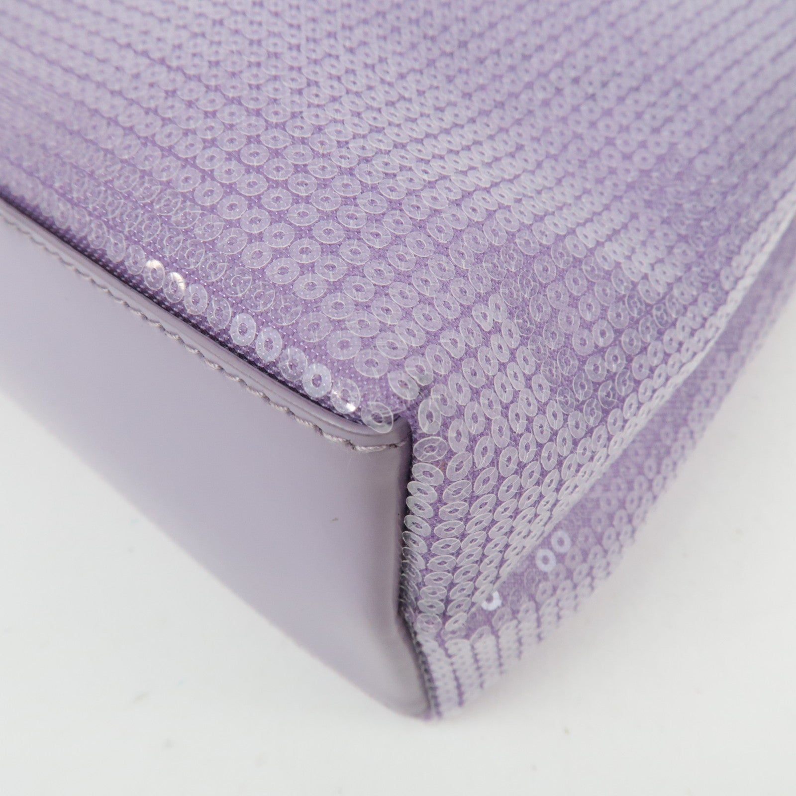 PRADA Small Sequin Mesh Hand Bag Purple 1BG417