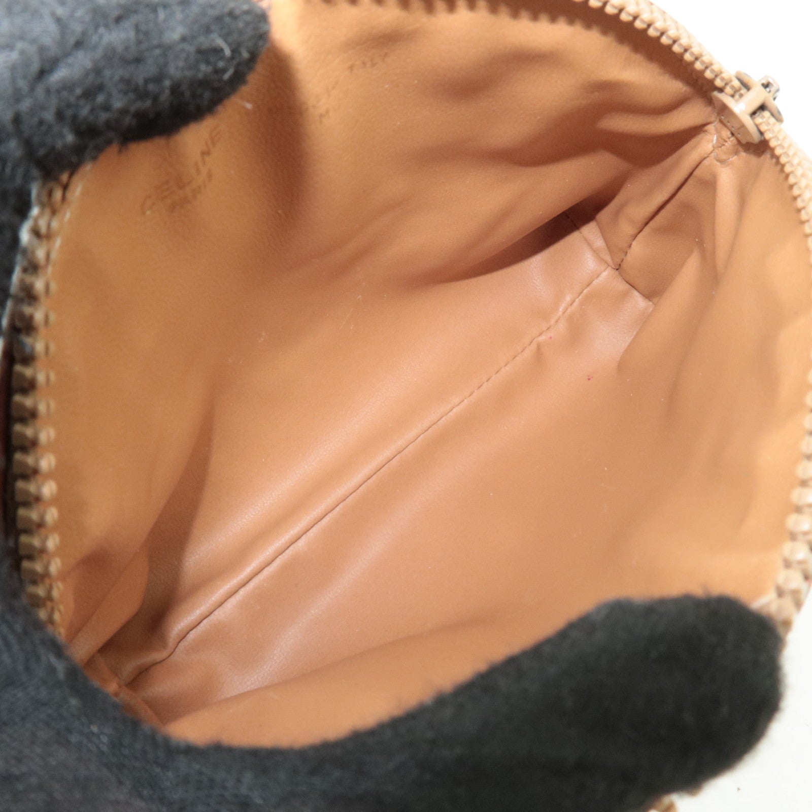 CELINE Macadam PVC Leather Pouch Brown
