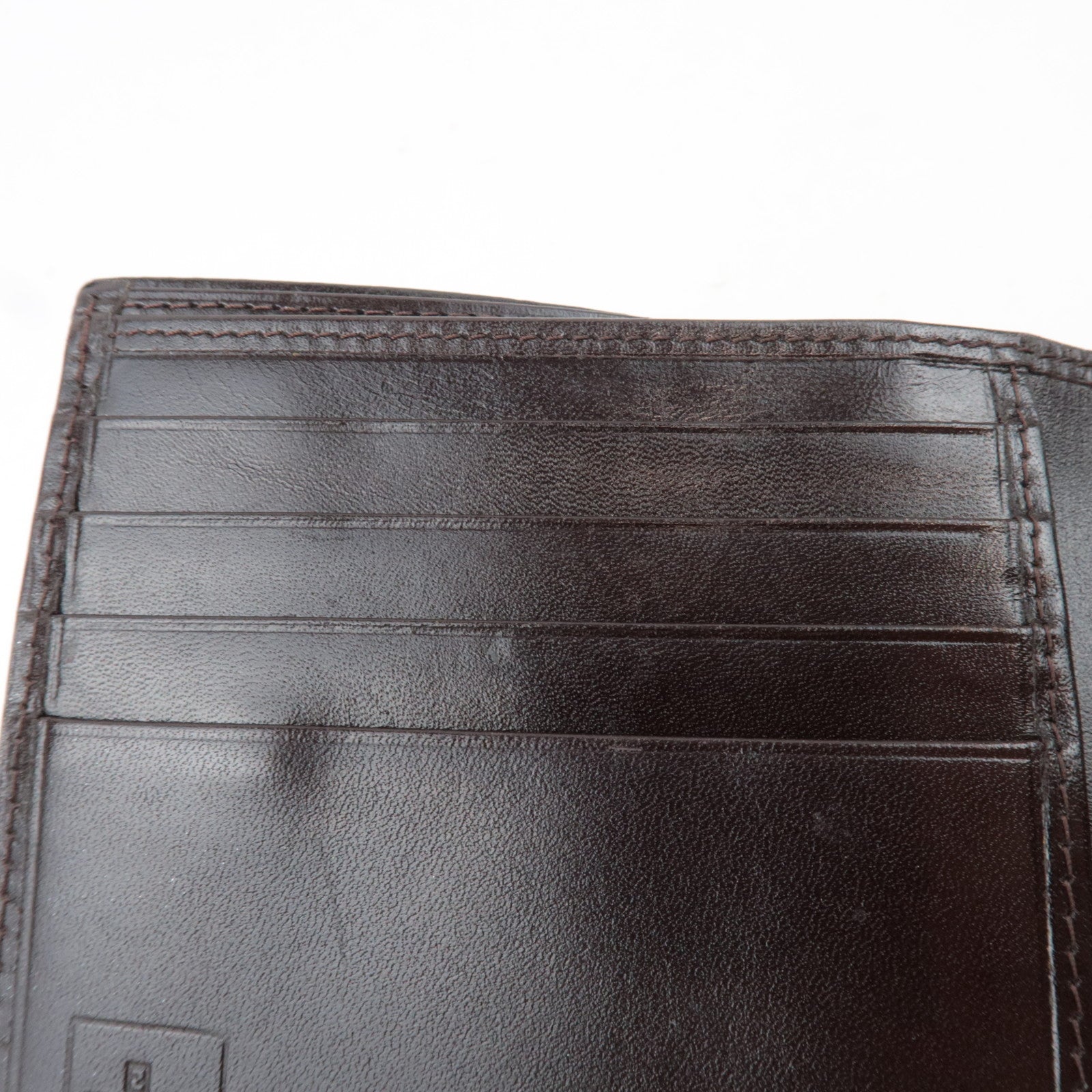 FENDI Zucca Canvas Wallet Brown Black 15814