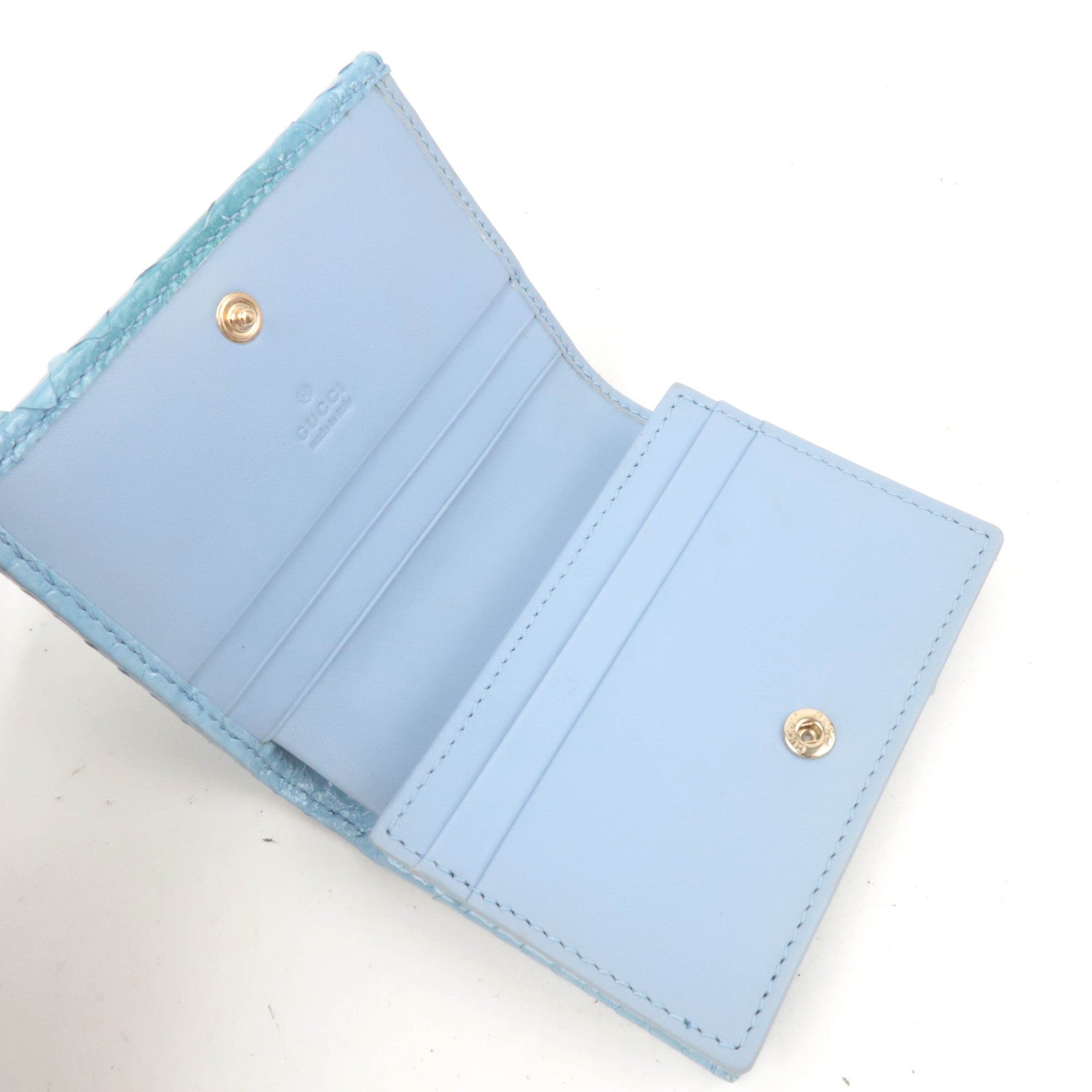 GUCCI GG Marmont Python Wallet Light Blue 456126