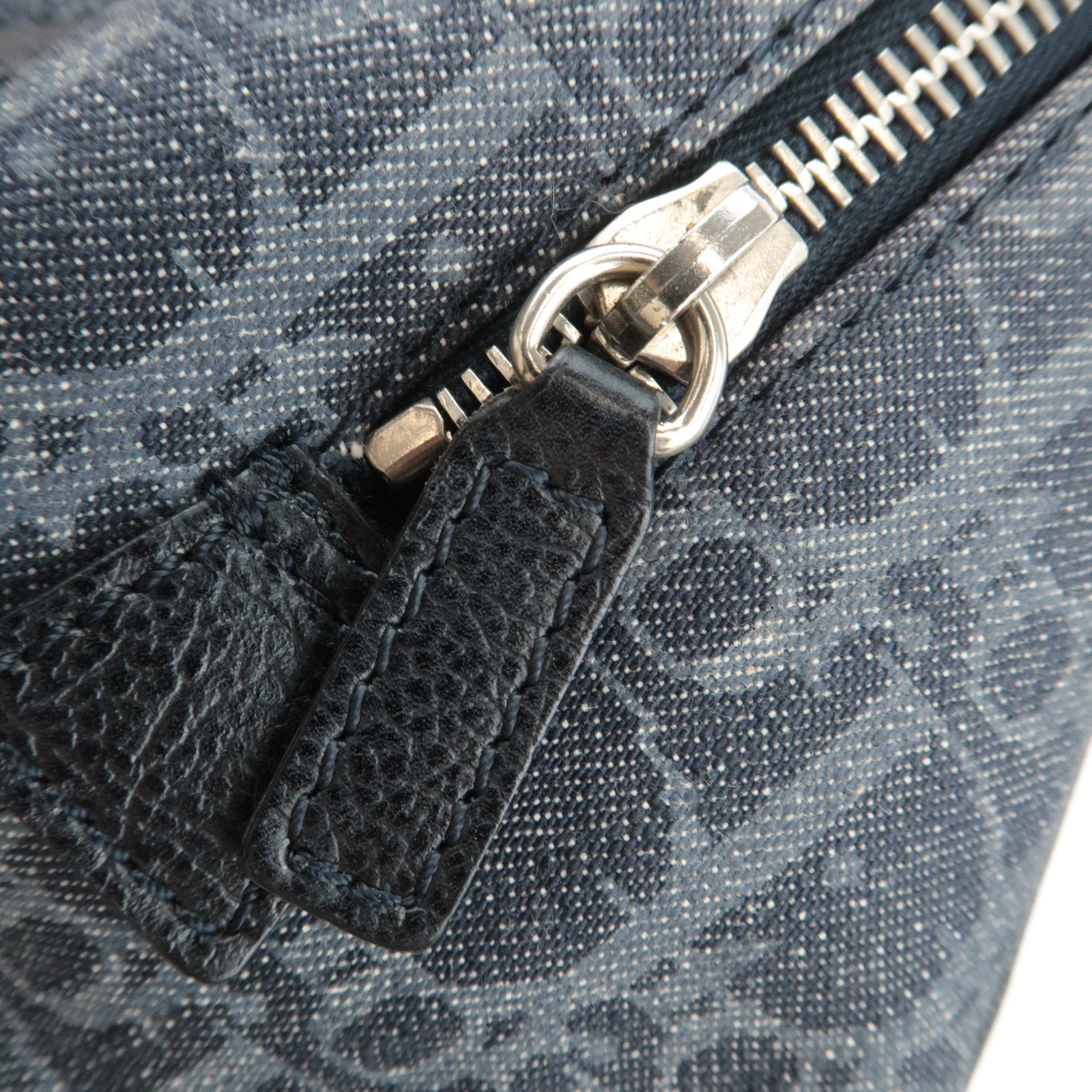 Christian Dior Flightline Denim Handbag Navy Orange