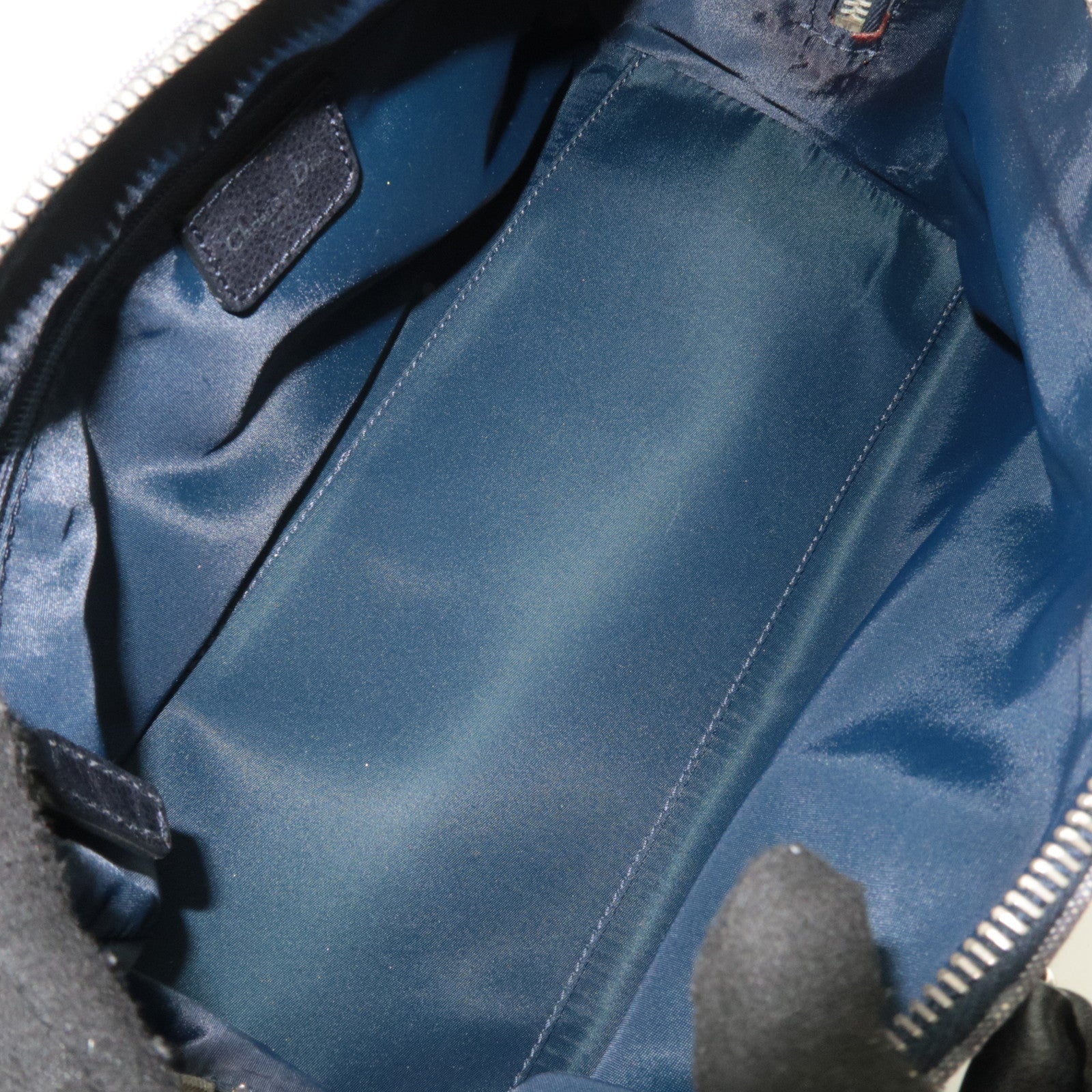 Christian Dior Flightline Denim Handbag Navy Orange