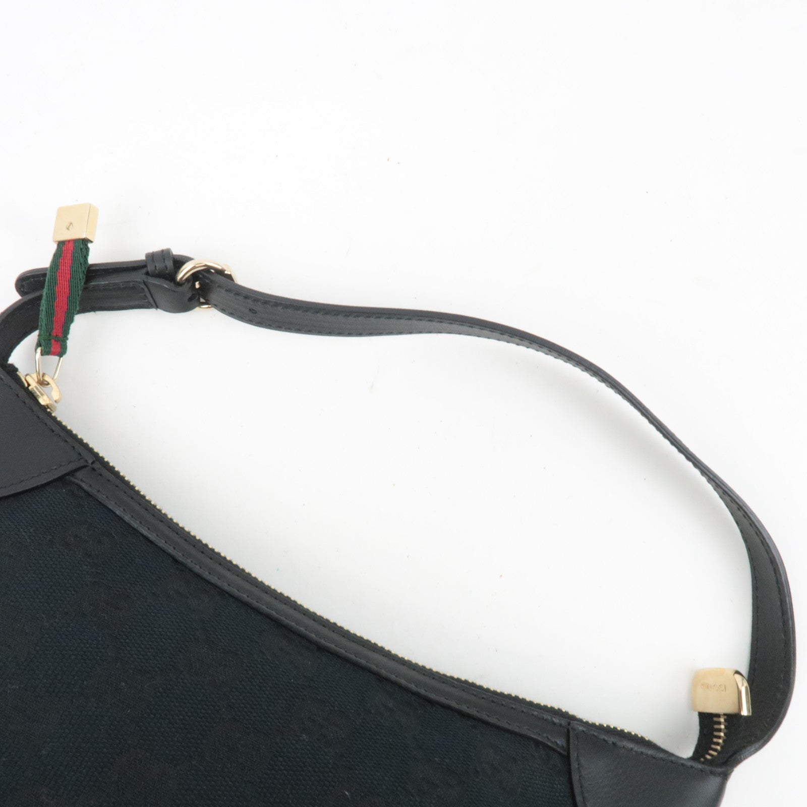 GUCCI Sherry GG Canvas Shoulder Bag Black 224093